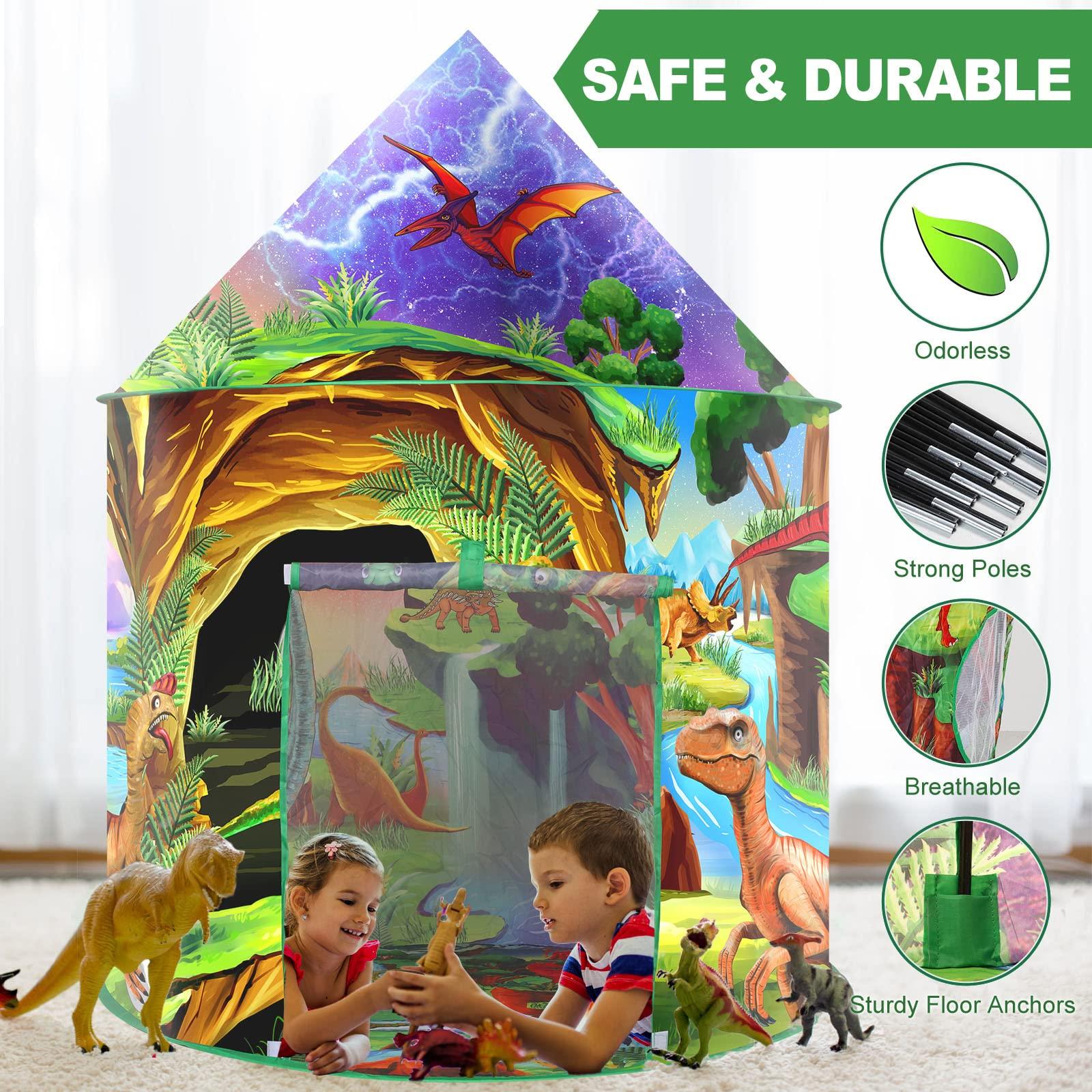 WillingHeart WillingHeart Dinosaur Kids Play Tent Boys Girls Indoor Outdoor Pop Up Tents Foldable Toddler Baby Playhouse Child Playroom Children's Pretend Party Toy Fort House Birthday Gift Camping Games Supplies