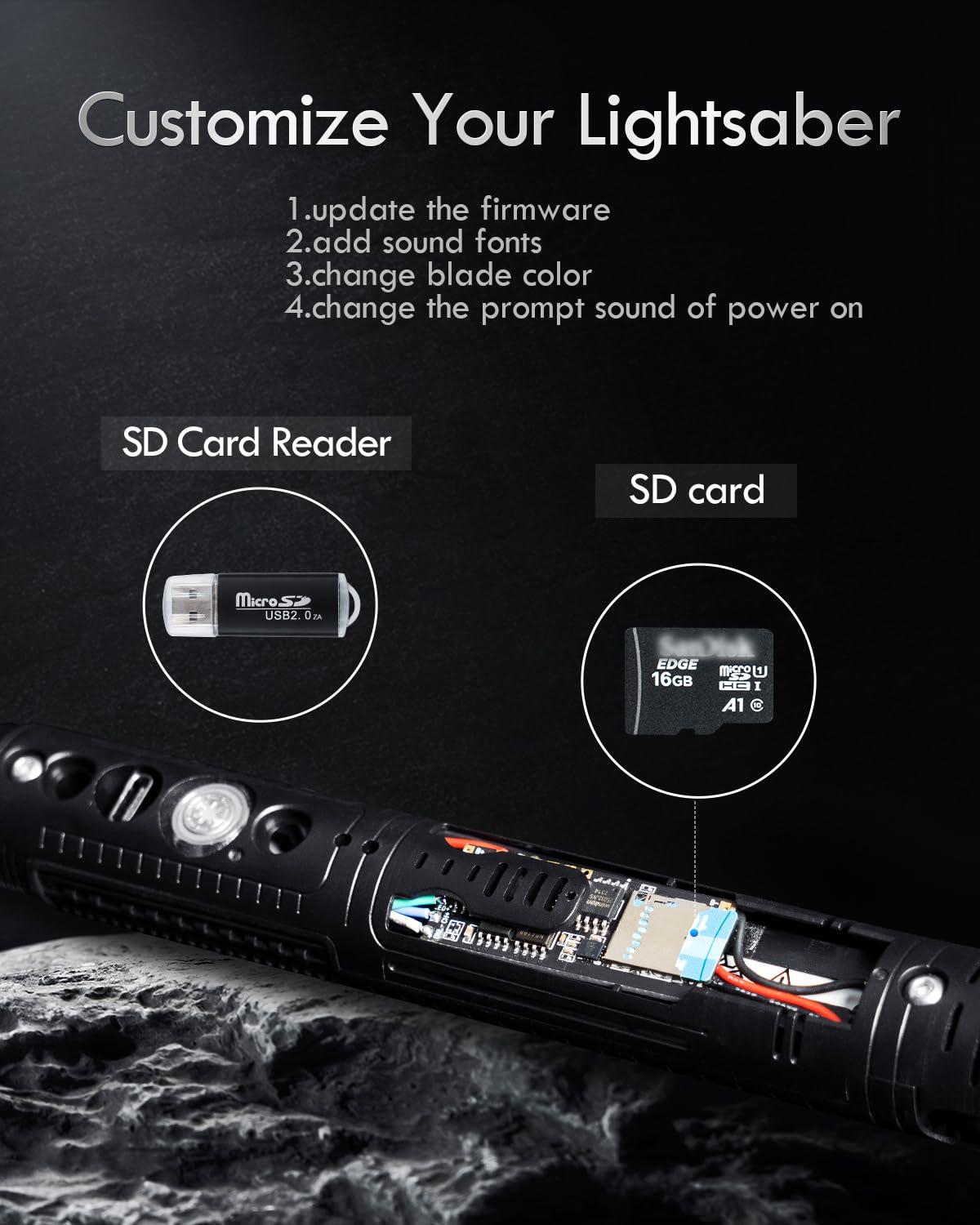 XenoSaber XenoSaber Upgraded Xenopixel 3.0 Motion Control Light Saber, Smooth Swing Combat Dueling Saber for Adults with APP, 34 Sound Fonts Infinite Color Change, 16GB SD Card, 8 Light Effect 12 Ignition