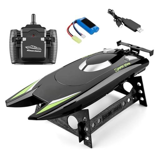 GoolRC GoolRC RC Boat, 2.4GHz Remote Control Boat 25KM/H High RC Speed Boat RC Jet Boat for Suitcase for Lakes & Pools Summer Toys for Adults Kids (Black)