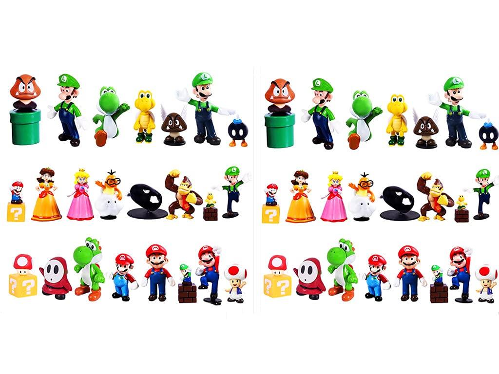 HUAWELL HUAWELL 46 pcs Super Marry Brothers Luigi, Marry, Yoshi Brothers Action Figures Toy Encouragement Gifts. Home Decoration, Table Decoration and Birthday Gifts.