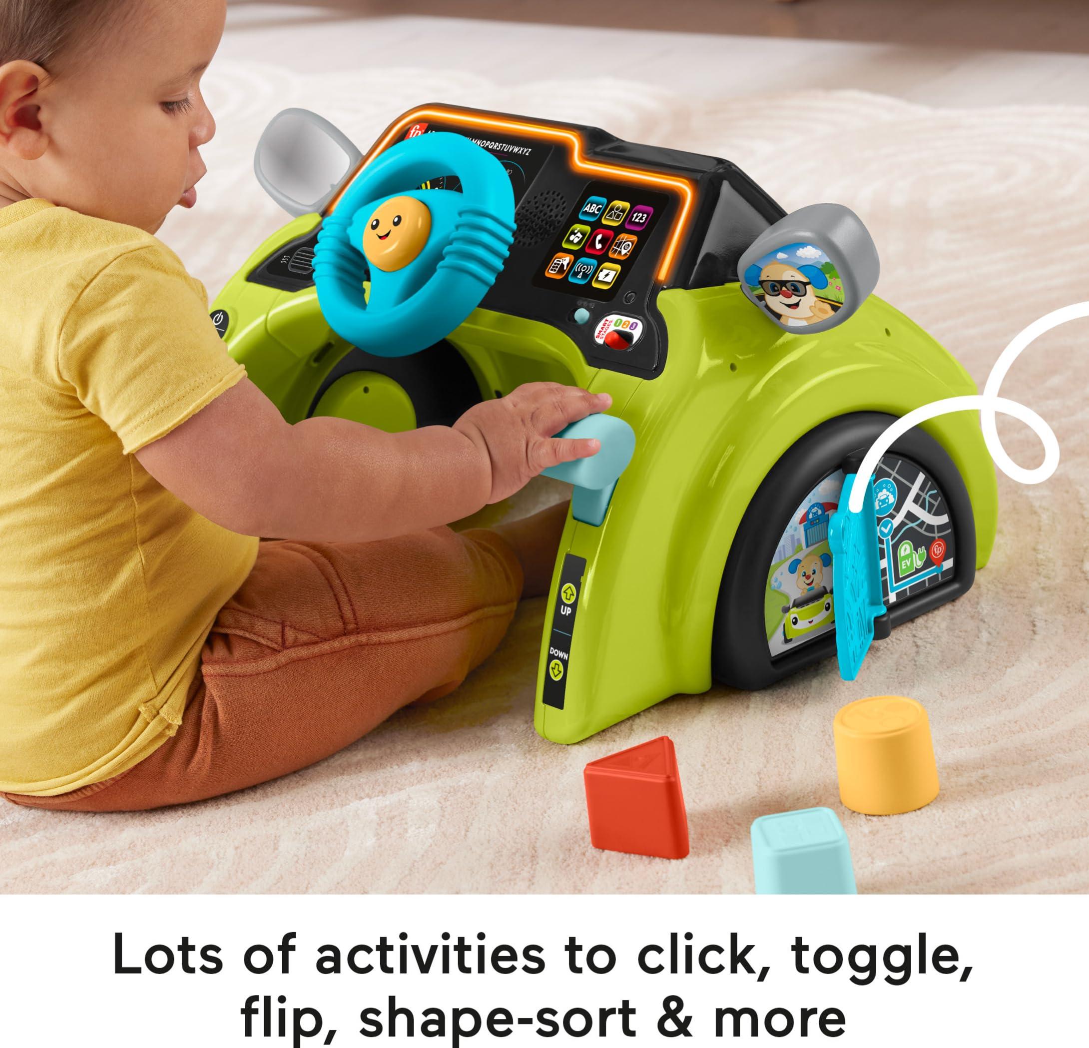 Fisher-Price Fisher-Price Baby & Toddler Learning Toy Laugh & Learn Sit & Steer Driver Car Activity Center with Smart Stages for Ages 6+ Months