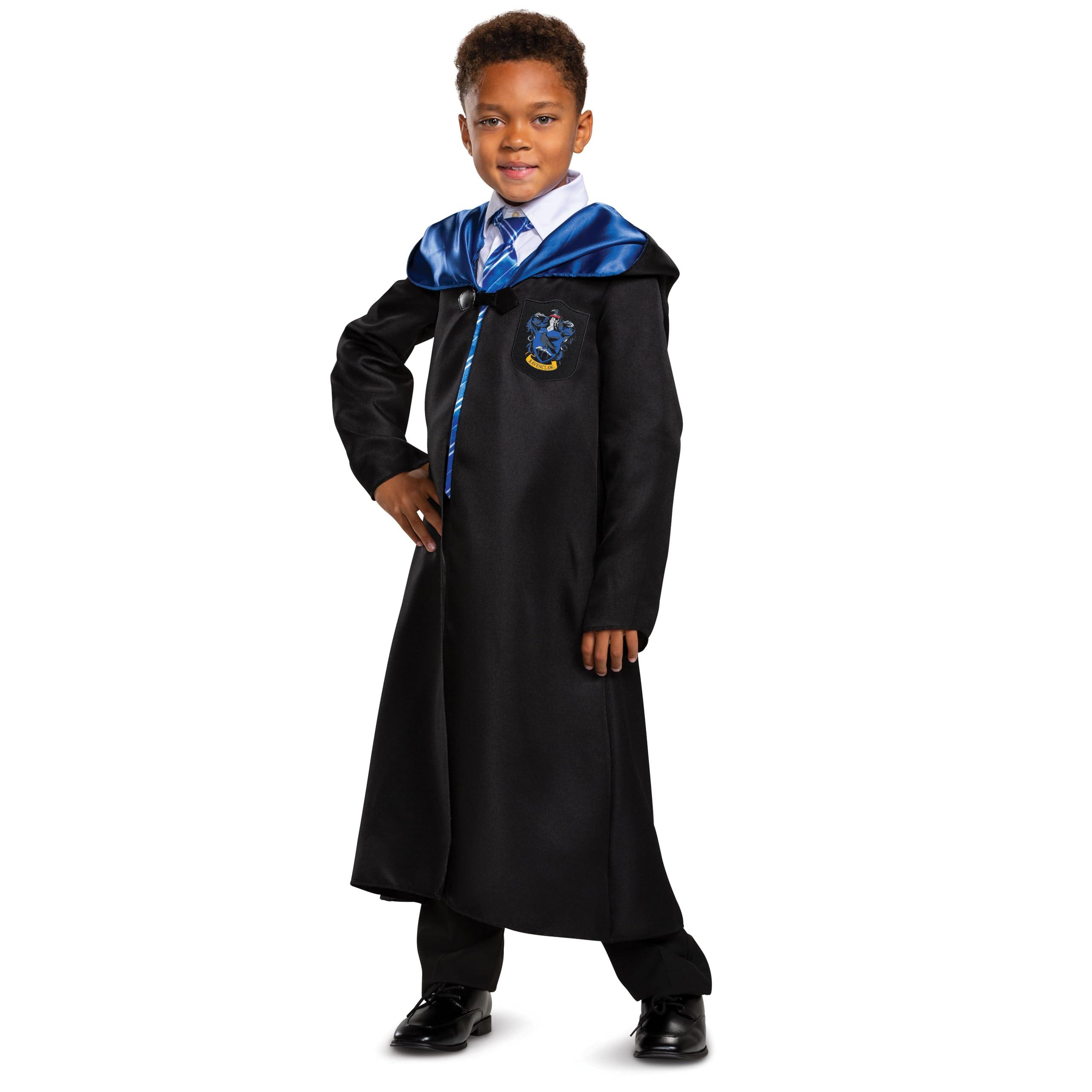 Disguise Disguise Harry Potter Ravenclaw Robe, Official Wizarding World Costume Robes, Classic Kids Size Dress Up Accessory, Child Size Small (4-6), Black & Blue