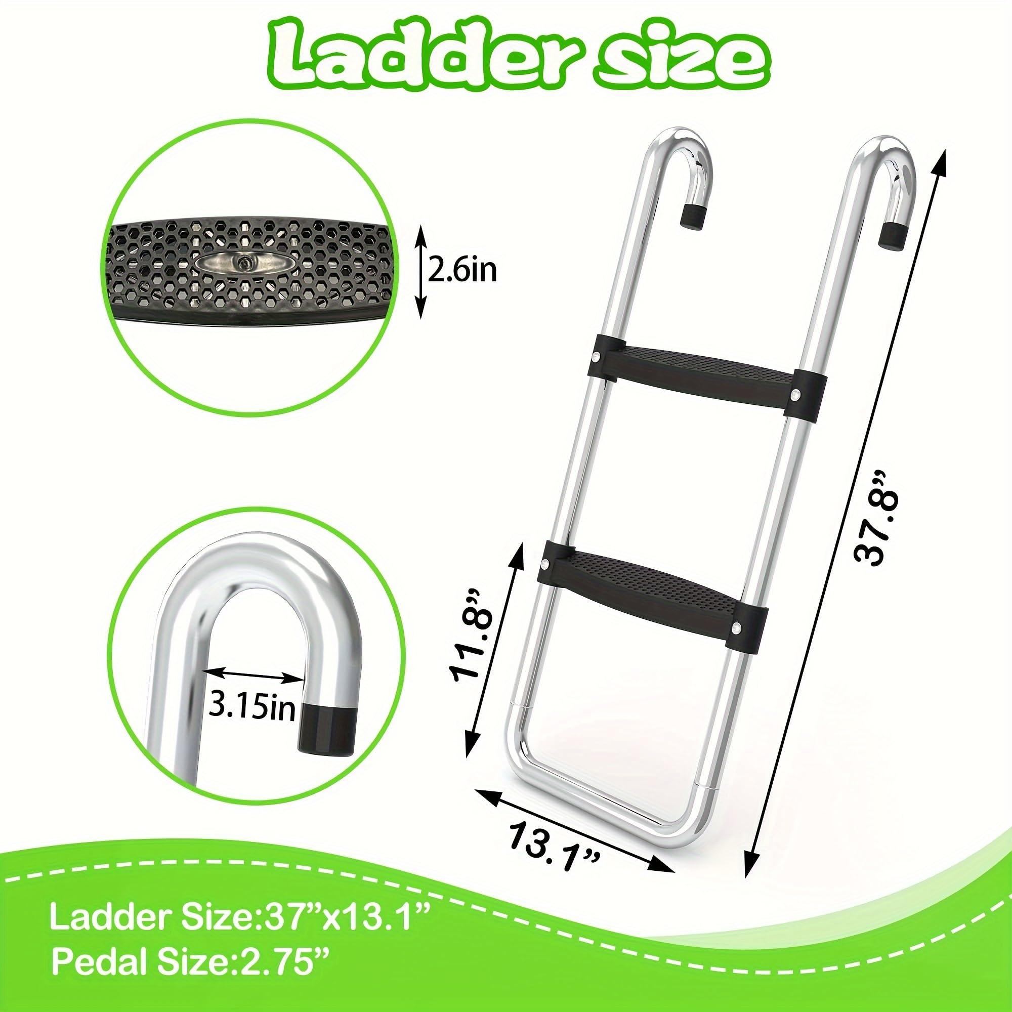 ToysCentral Basics Trampoline Ladder Slide Kit, Universal trampoline ladder & Slide 2 step wide trampoline safety ladder stairs and strong tear resistant trampoline slide