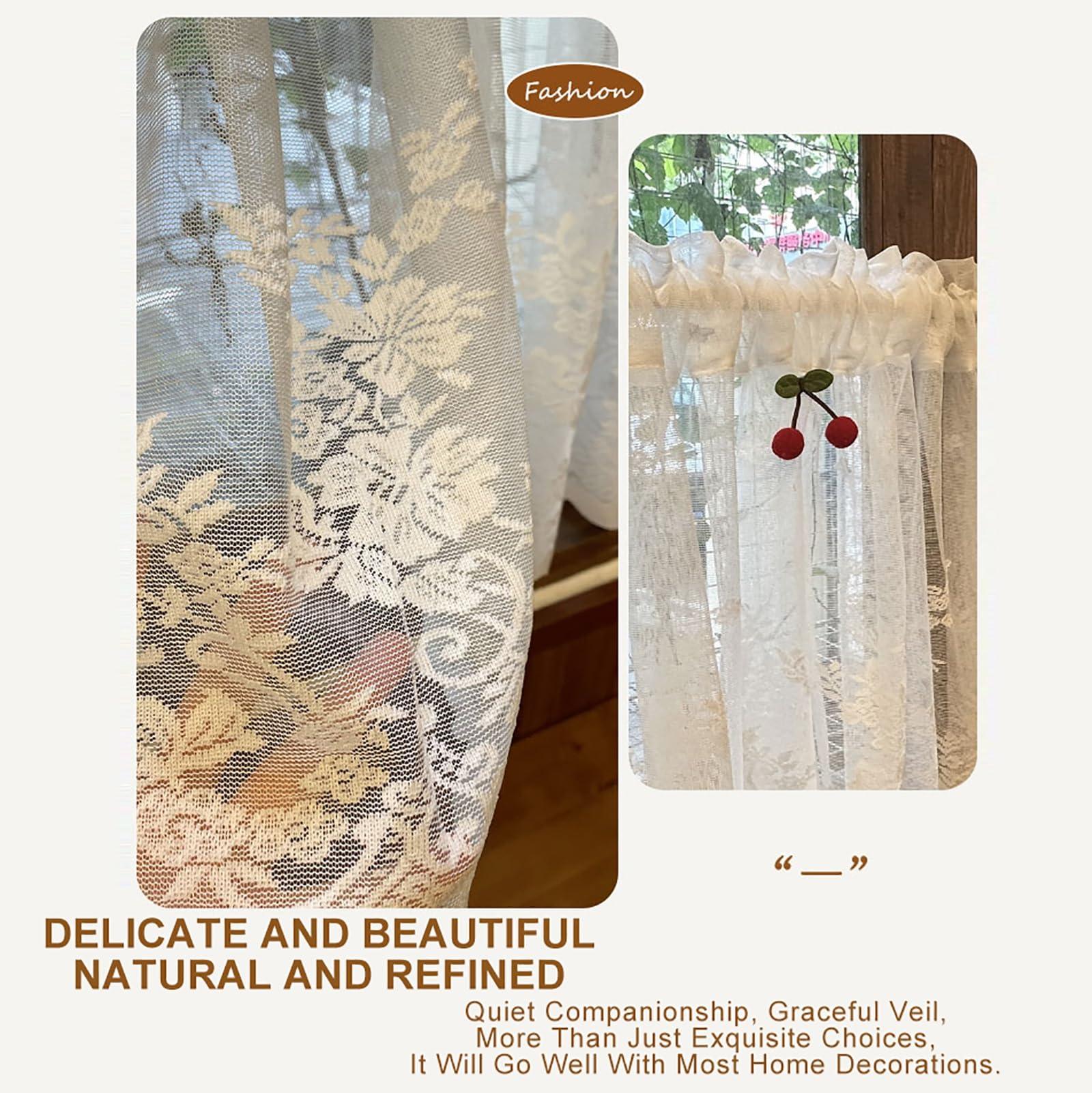 BAYTEWJX Short Black Out Curtain for Small Window Farmhouse White Short Semi Sheer Linen Curtain Cafe Curtains Half Window Treatment Set for Kitchen Over Sink Bathroom Dining Room Decor. ( Size : Pave W270cm*H