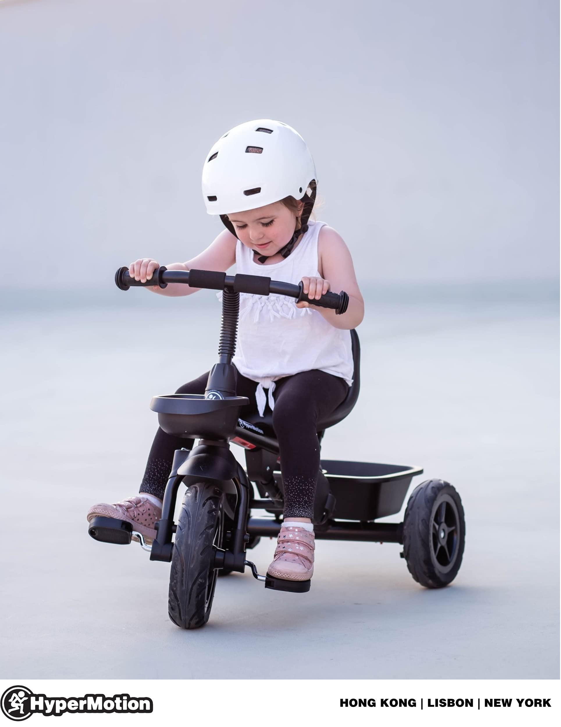 HyperMotion HyperMotion Kids Tricycle with Parent Push Handle, Lightweight Baby Balance Bike Tricycle for Children, Parent Steering Push Handle, Toddler Trike, Black