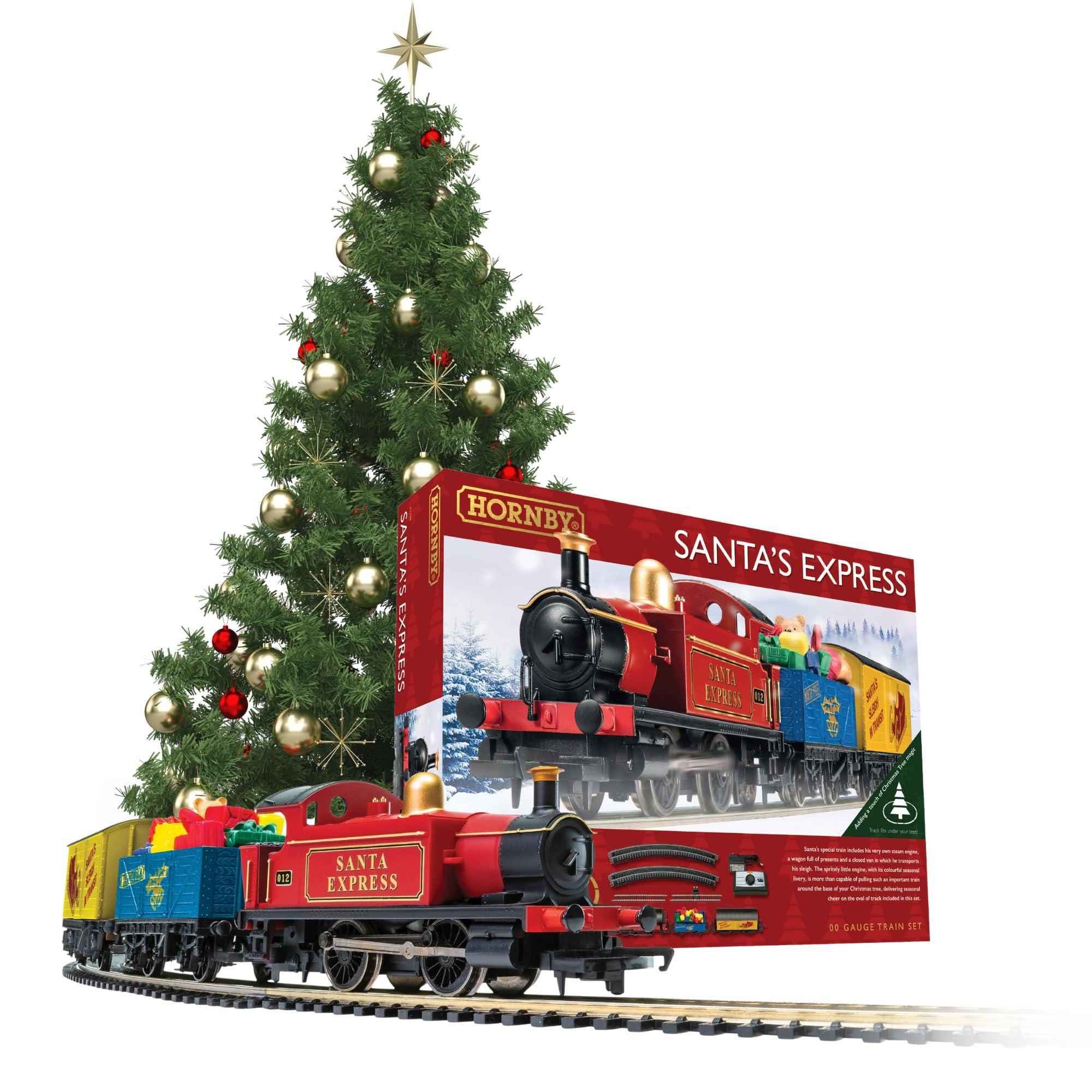 HORNBY Hornby Santa\'s Express Christmas Toy Train Set R1248, Red, Blue & Yellow
