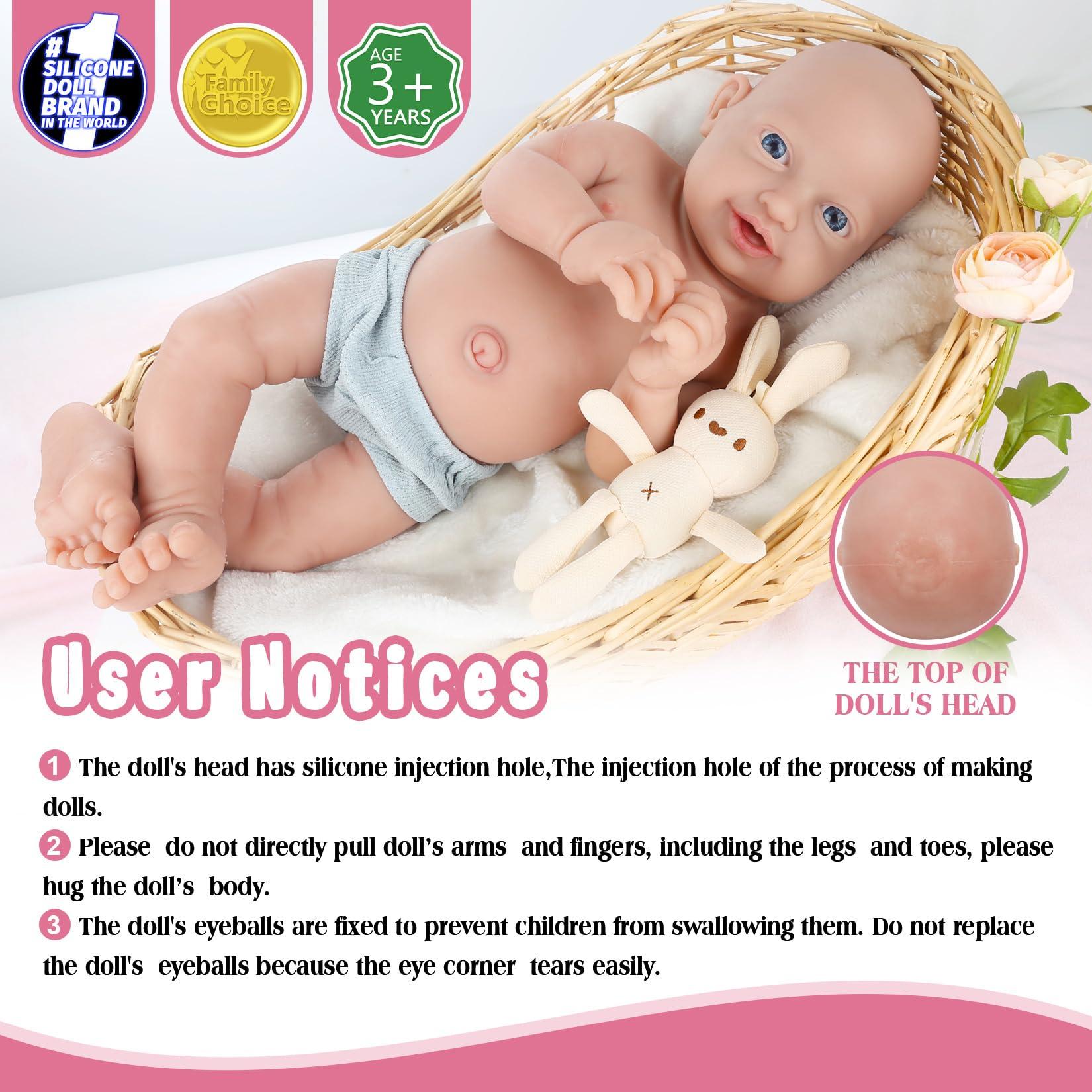 Vollence Vollence 23 inch Silicone Reborn Baby Dolls Anatomically Correct Lifelike Silicone Newborn Baby Doll for Children Birthday Gift - Girl