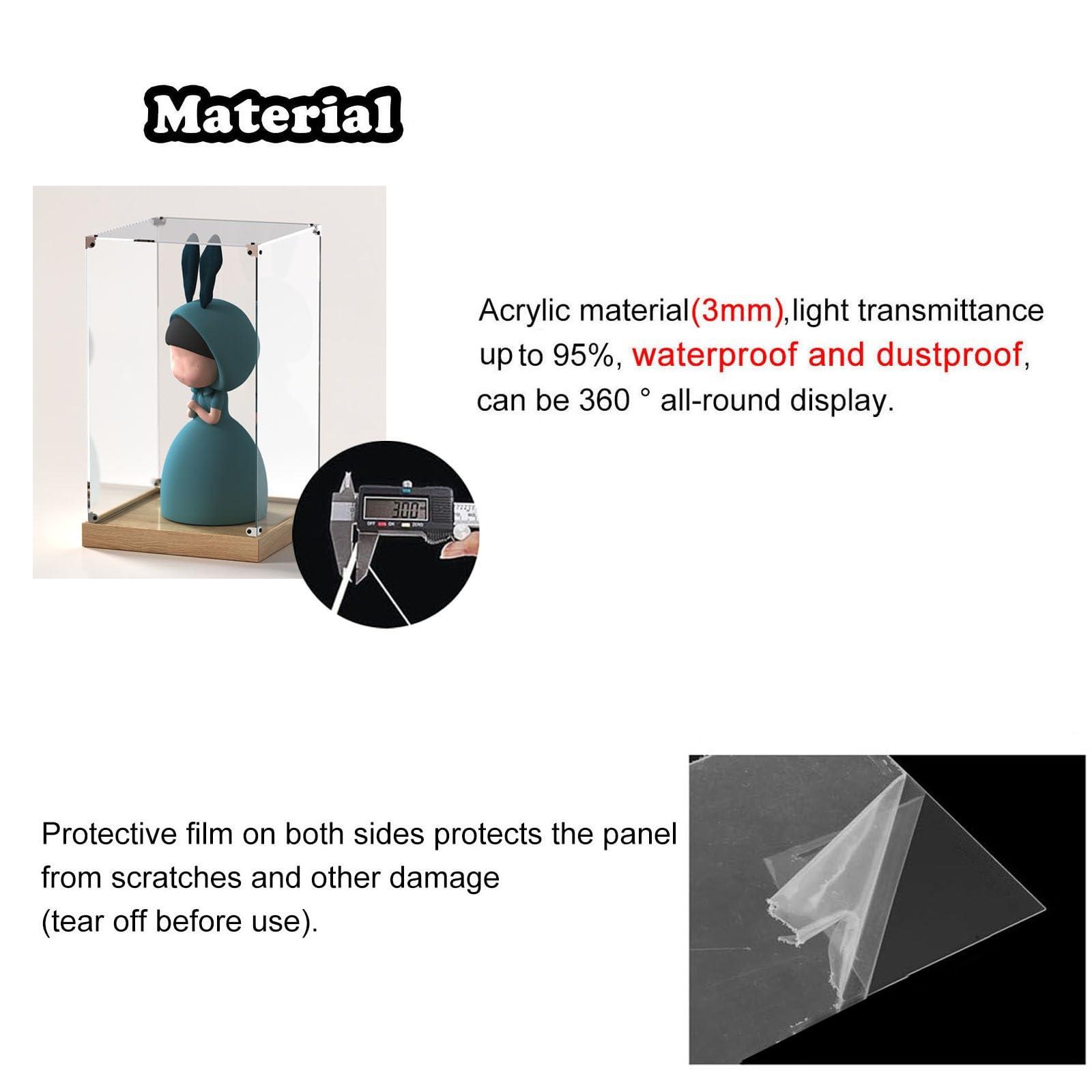 ARTSZY Acrylic display boxes Large Clear Acrylic Display Boxes Cube Shoe Box for Memorabilia, Stackable Alternative Dust-Proof Glass Case for Home Storage, Figures Collectibles Showcase ( Size : 40x40x20cm/1