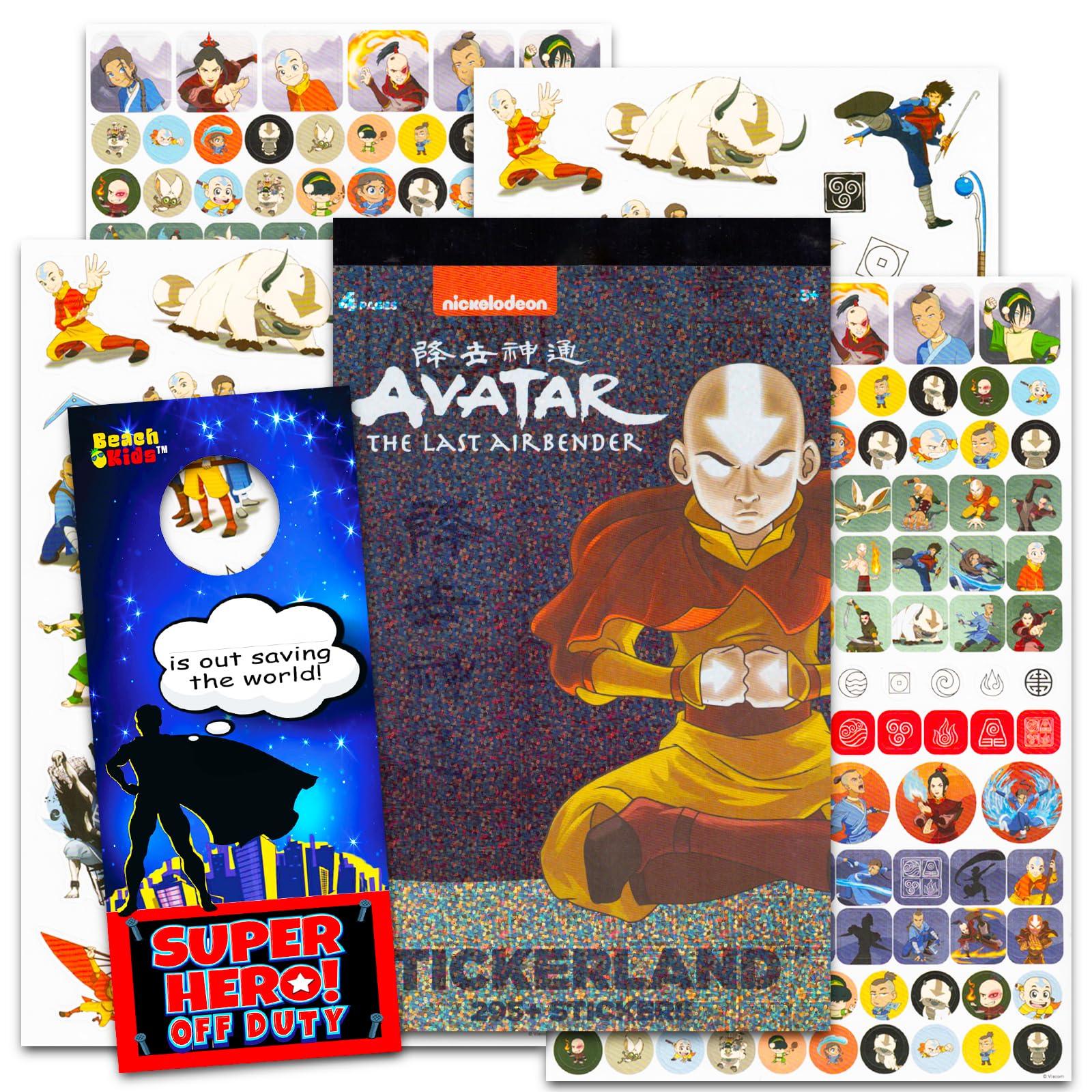 Nickelodeon Avatar The Last Airbender Stickers Set - Bundle with 200+ Avatar Stickers for Kids Featuring Aang, Appa, Momo, Katara, Zuko, More | Avatar Party Supplies for Boys, Girls