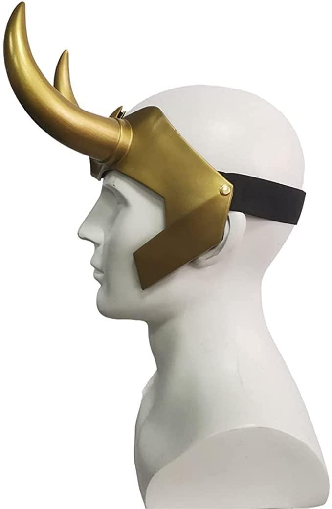 N\\\\ N Loki Crown Helmet Supervillain Gold Horns Cosplay TV Head Costumes Prop Horns Cosplay Halloween Party