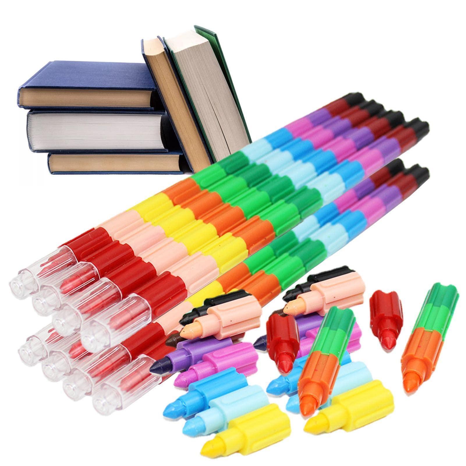 Refer to description Stackable Pencil Crayon Set | Rainbow Colored Pencils | Stackable Colored Pencils, 12-Color Pencil Supplies, Rainbow Art Supplies for Kids, Rainbow Coloring Pencils for Kids