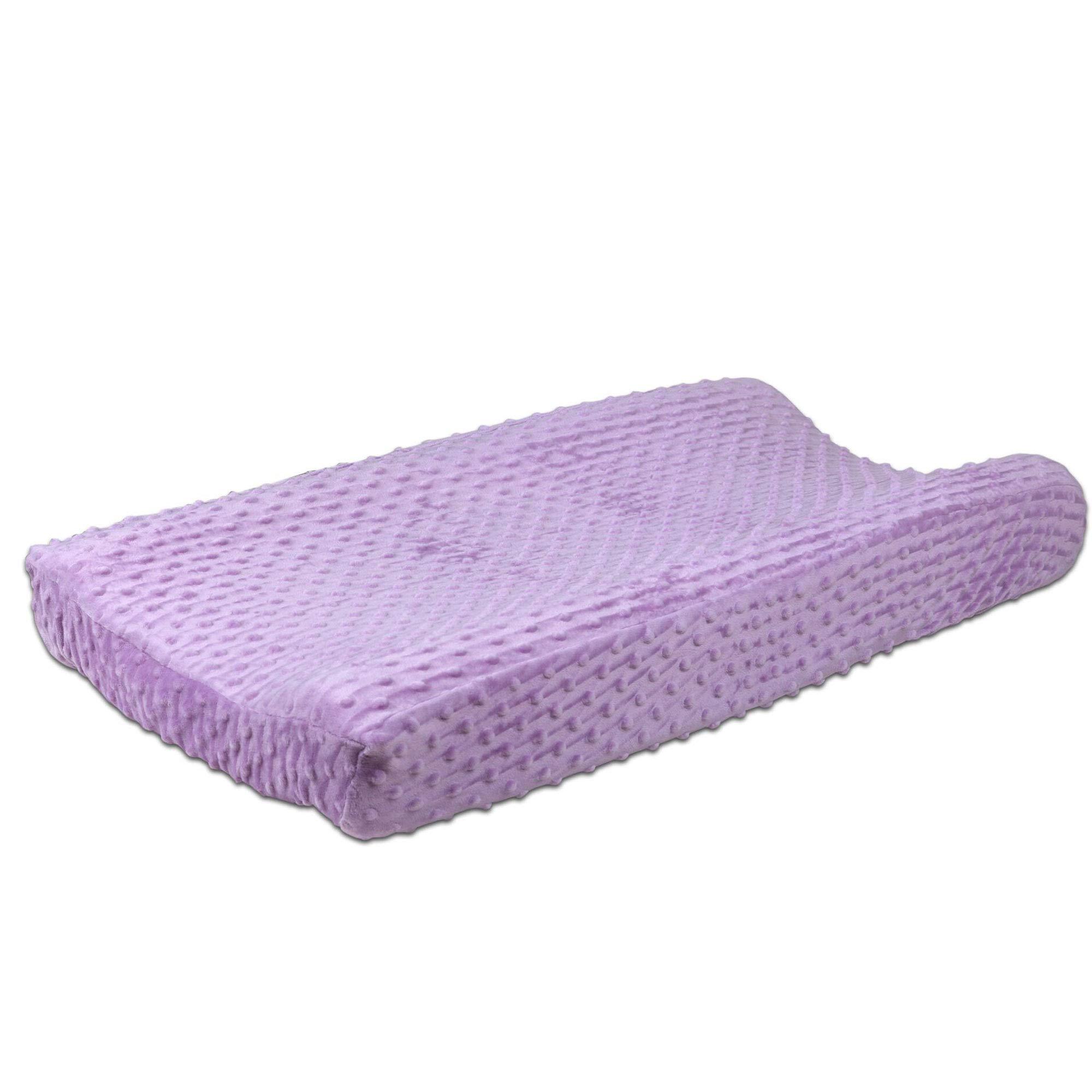 The Peanutshell Zoe Solid Purple Plush Minky Dot Baby Changing Pad Cover