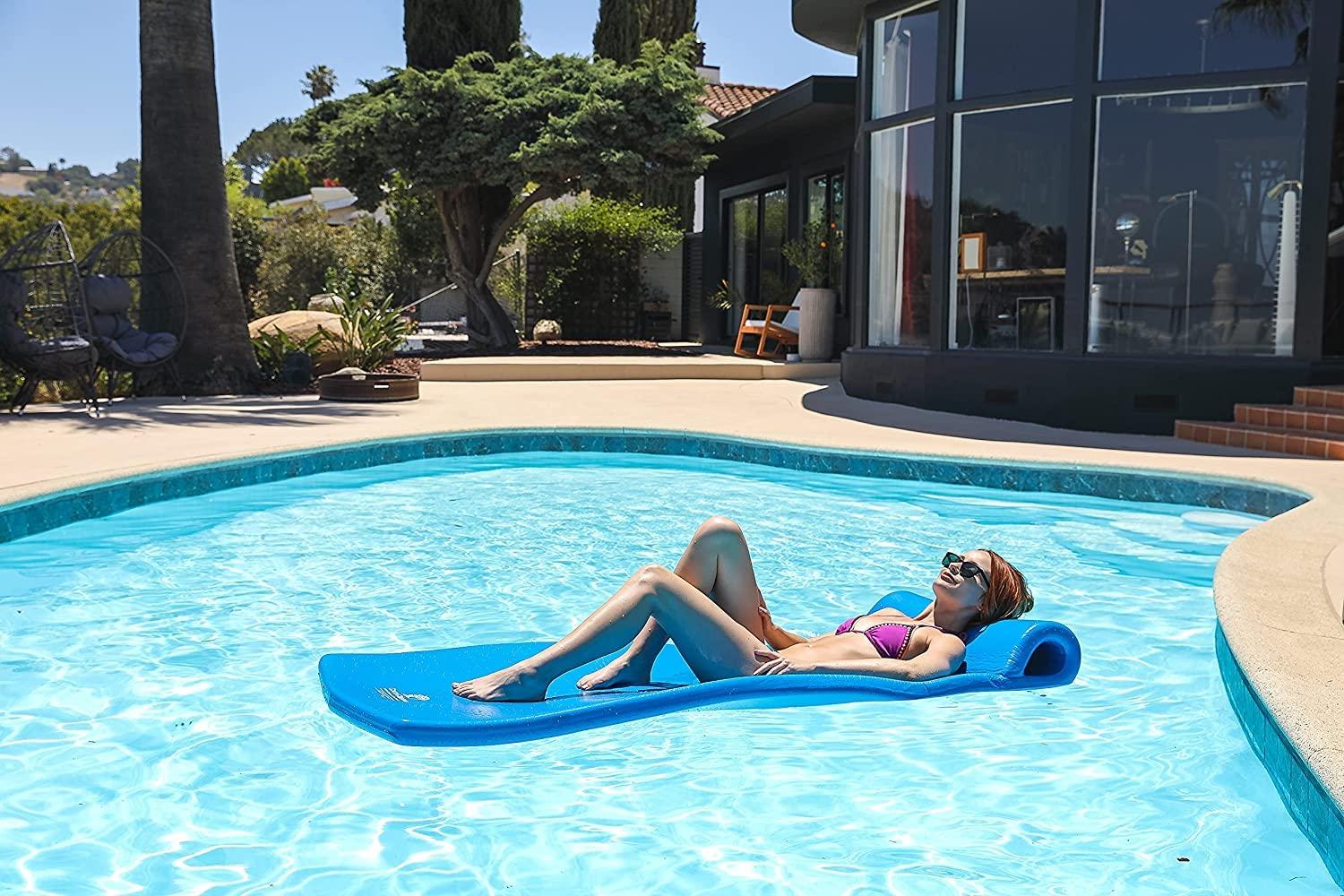 Cococabana Cococabana 74 inch Foam Float for Pools & Lakes Vinyl Foam Pool Floats (2.5in Thick/Pacific Blue)