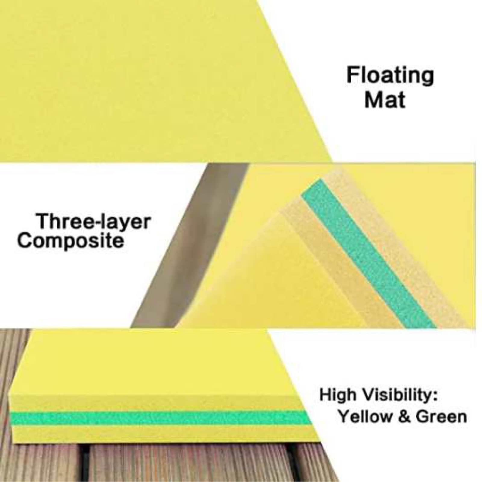 WKXTECZT WKXTECZT Tear-Resistant XPE Foam Floating Water Mat, Relaxing Foam Pool Float Lily Pad Floating Mat for Lake,Water Pad Floating Island for and Adults,Yellow,2.7mx1.4mx3.3cm