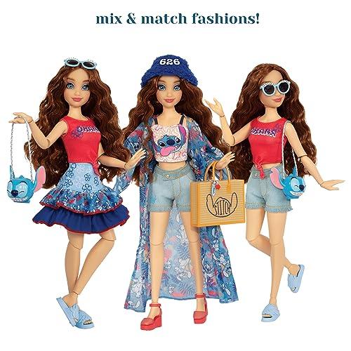Disney ILY 4ever Disney ily 4EVER Dolls Disney 100 - Stitch 11.5" Tall with 13 Points of Articulation, Two Complete Mix-and-Match Outfits and Glittery Mickey Ring for You!