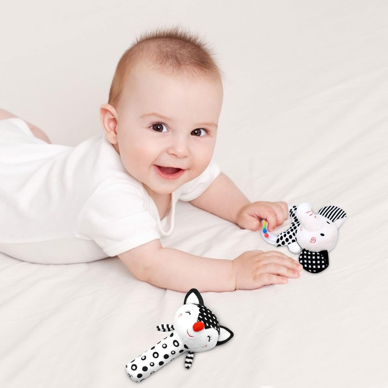XIXILAND XIXILAND High Contrast Baby Rattles 0-6 Months & Colorful Farm Car Seat Toy Stroller Toys, Infant Toys Baby Toys 0-6 Months Newborn Toys 0-3 Months, Baby Toys for 0 3 6 9 12 Months Girls Boys