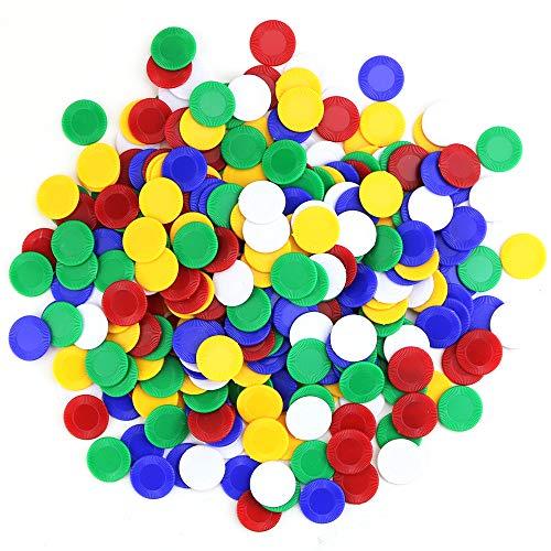 Wpxmer Wpxmer 300 Plastic Poker Chips, Poker Card Game Chips Bulk for Game Play, Learning Math Counting, 5 Colors