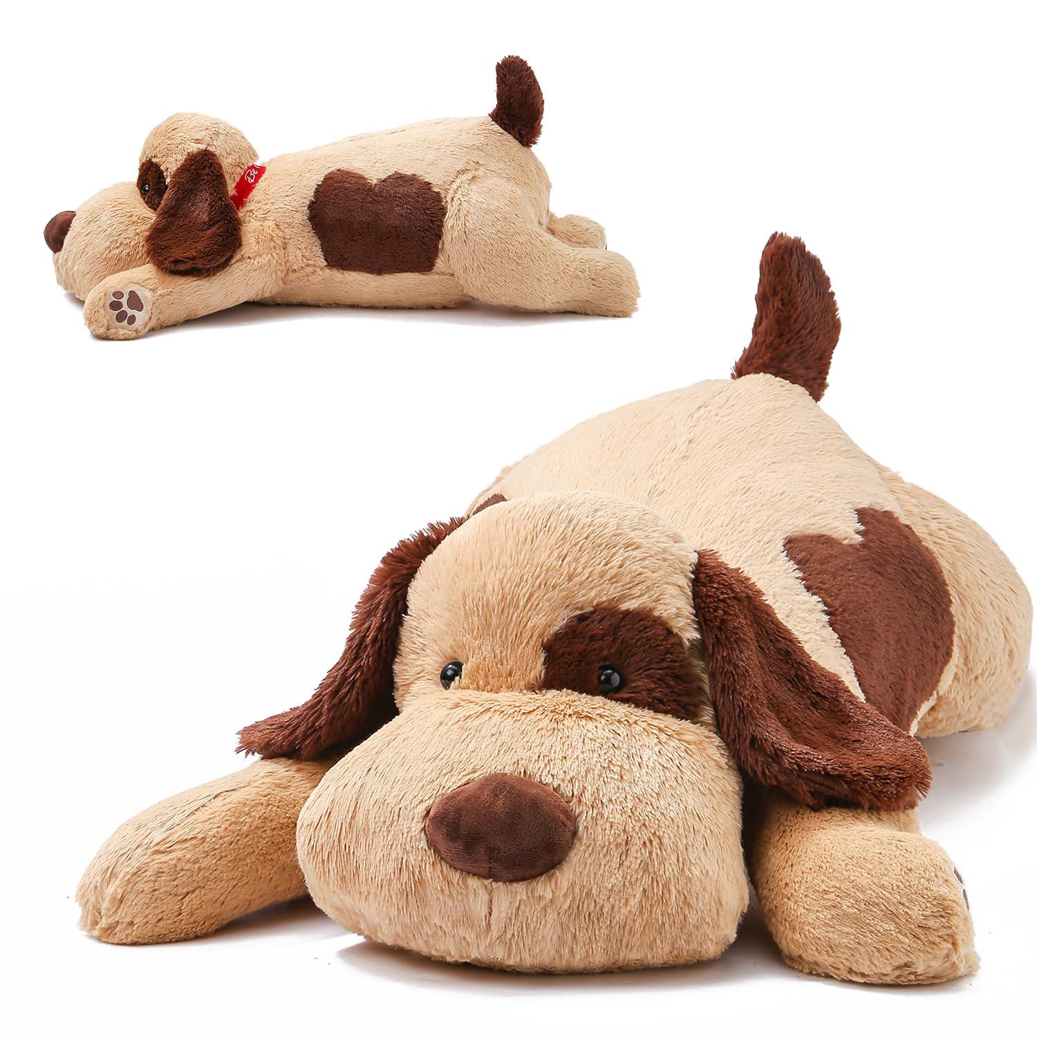 ZPIUU ZPIUU Brown Dog Weighted Stuffed Animals, 30 Inch 5.5 lbs Weighted Plush Animals, Soft Big Puppy Plush Pillow Toy, Gifts for Kids, Boys and Girls Adults (30\" 5.5lbs)