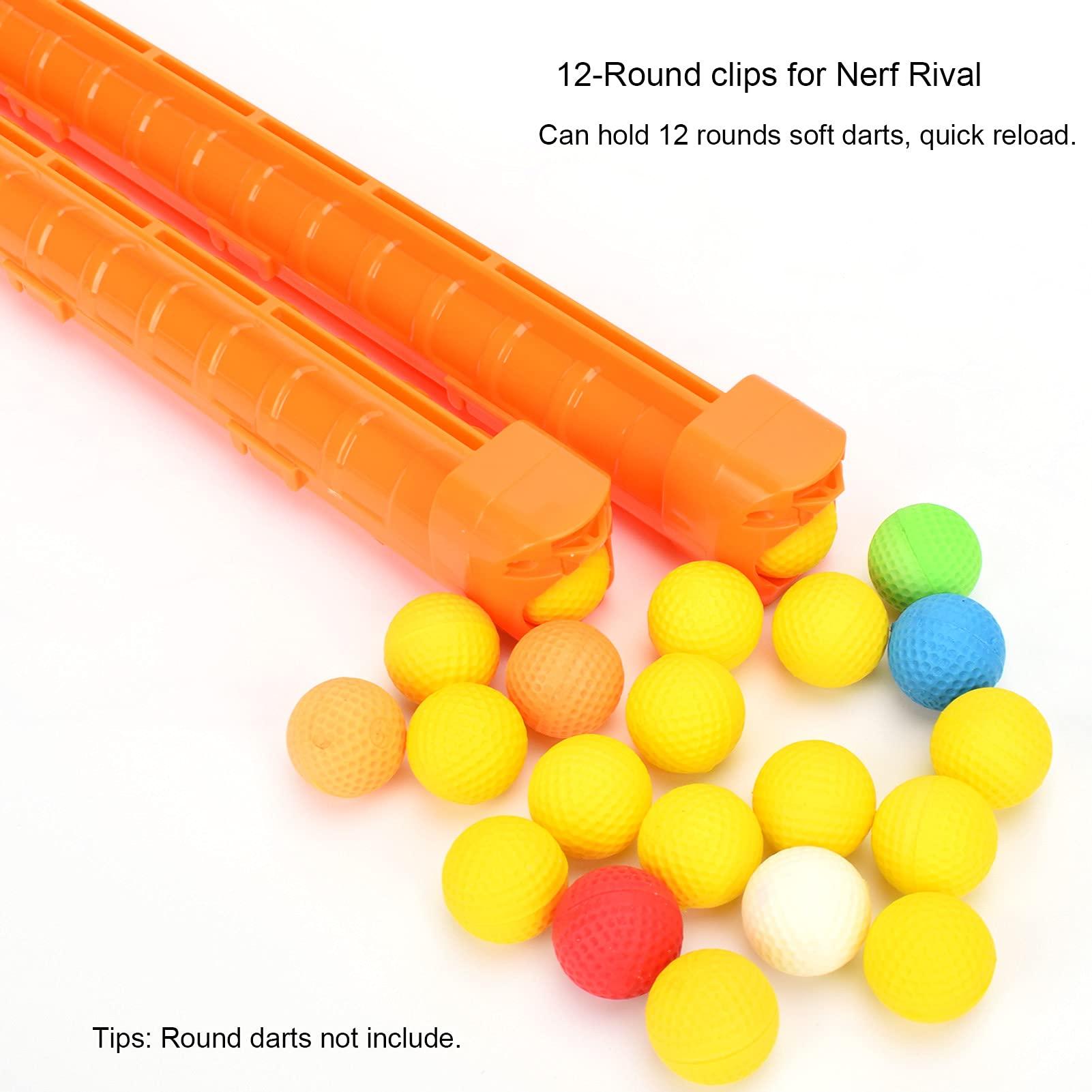 OIMIO OIMIO 12-Round Magazine, 4 Pack Round Magazines Bullet Clips for Nerf Rival (Orange)