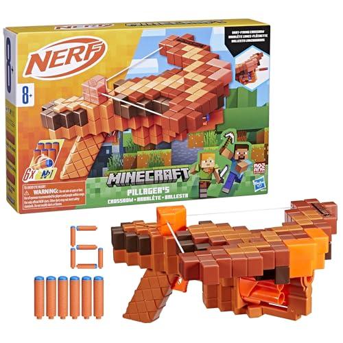 Nerf Nerf Minecraft Pillager\'s Crossbow Dart Blaster, 6 N1 Darts Compatible Only N Series Blasters, 6 Dart Capacity, Ages 8+