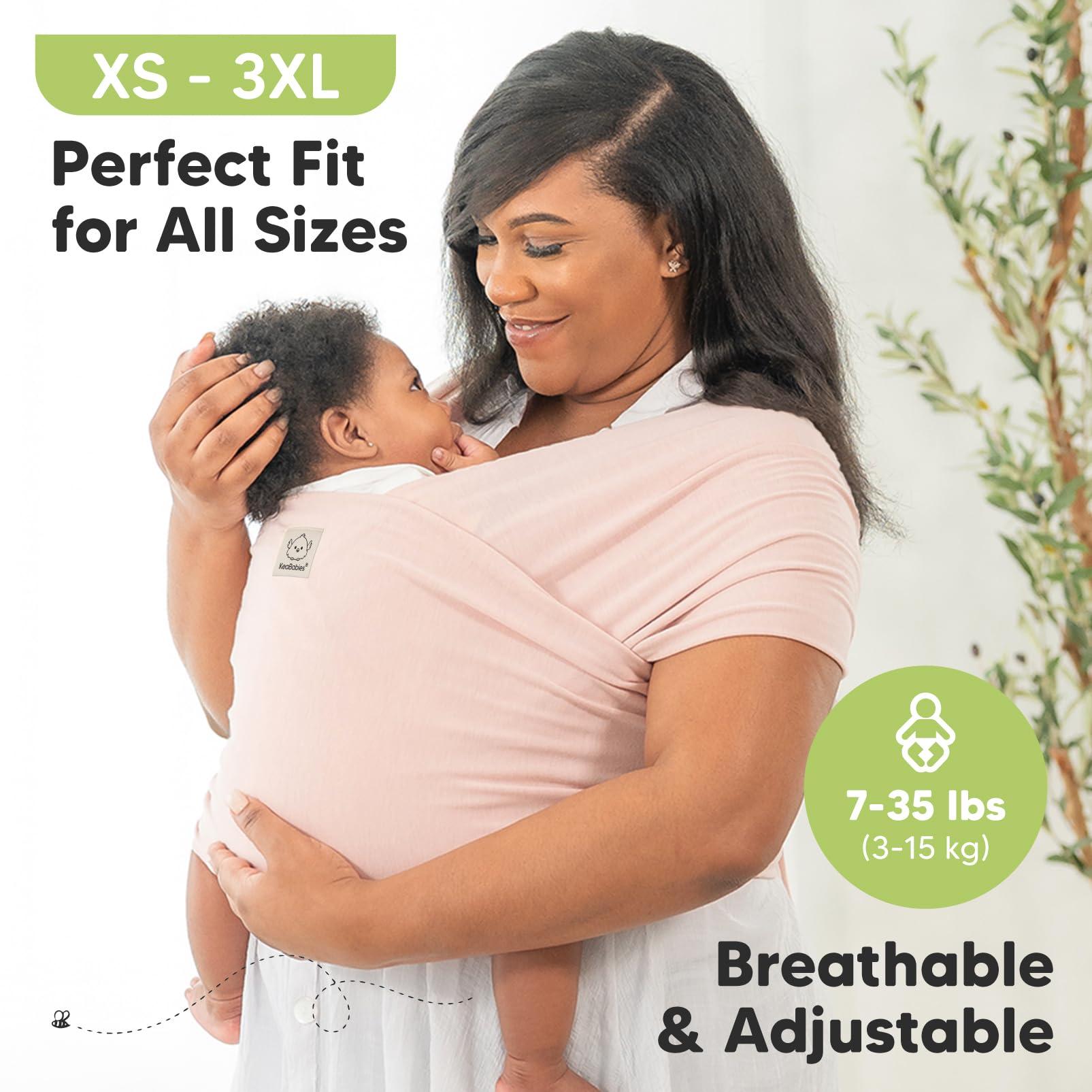 KeaBabies KeaBabies Baby Wrap Carrier - All in 1 Original Baby Carrier Newborn to Toddler Sling, Easy to Wear, Hands Free Bonding, Lightweight, Breathable Infant Wraps (Copper Gray)