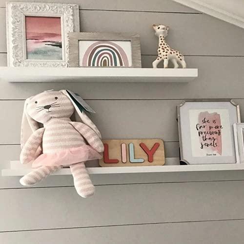 weiyou weiyou Personalized Name Puzzle,Custom Baby Name Puzzle Handmade Toy Toddler Toys Baby Name Sign Toddler Toys Custom 1st Birthday Gift Wood Puzzle (Color 4,2 Letters)