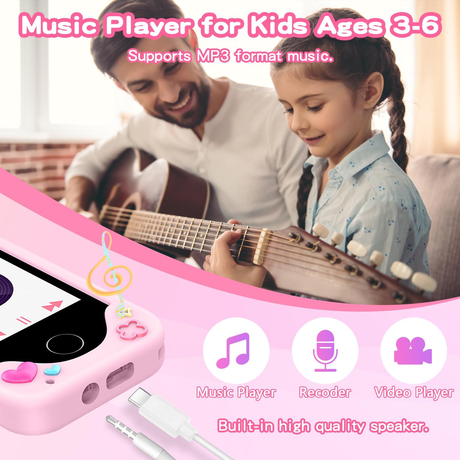 ASIUR ASIUR Kids Smart Phone for Girls Toddler Birthday for Boys 3 4 5 6 7 8 Years Old Pretend Play Working Cell Smartphone Learning Toys with Educational Games, MP3 Music Player(Pink)