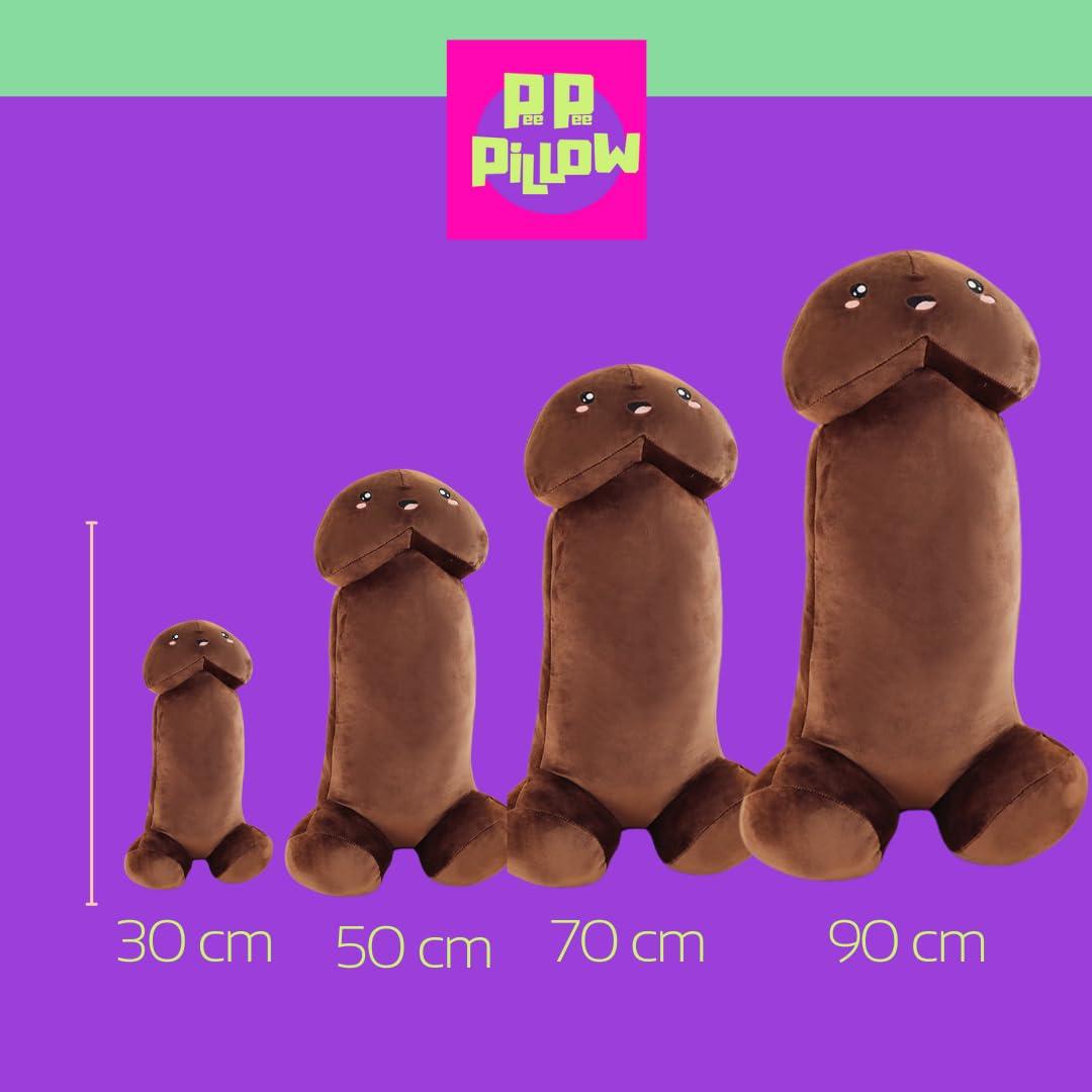 PeePee Pillow PeePee Pillow, The Big PeePee Plush Phallic Novelty Cuddle Pillow, Peach or Brown (Brown, 11.8in (30cm))