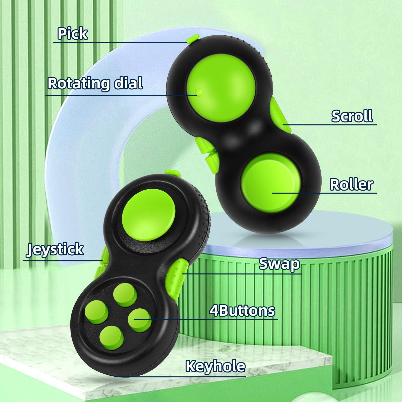 WTYCD WTYCD Original Fidget Toy Game, Rubberized Classical Controller Fidget Concentration Toy with 8-Fidget Functions and Lanyard - Excellent for Relieving Stress and Anxiety(Green)