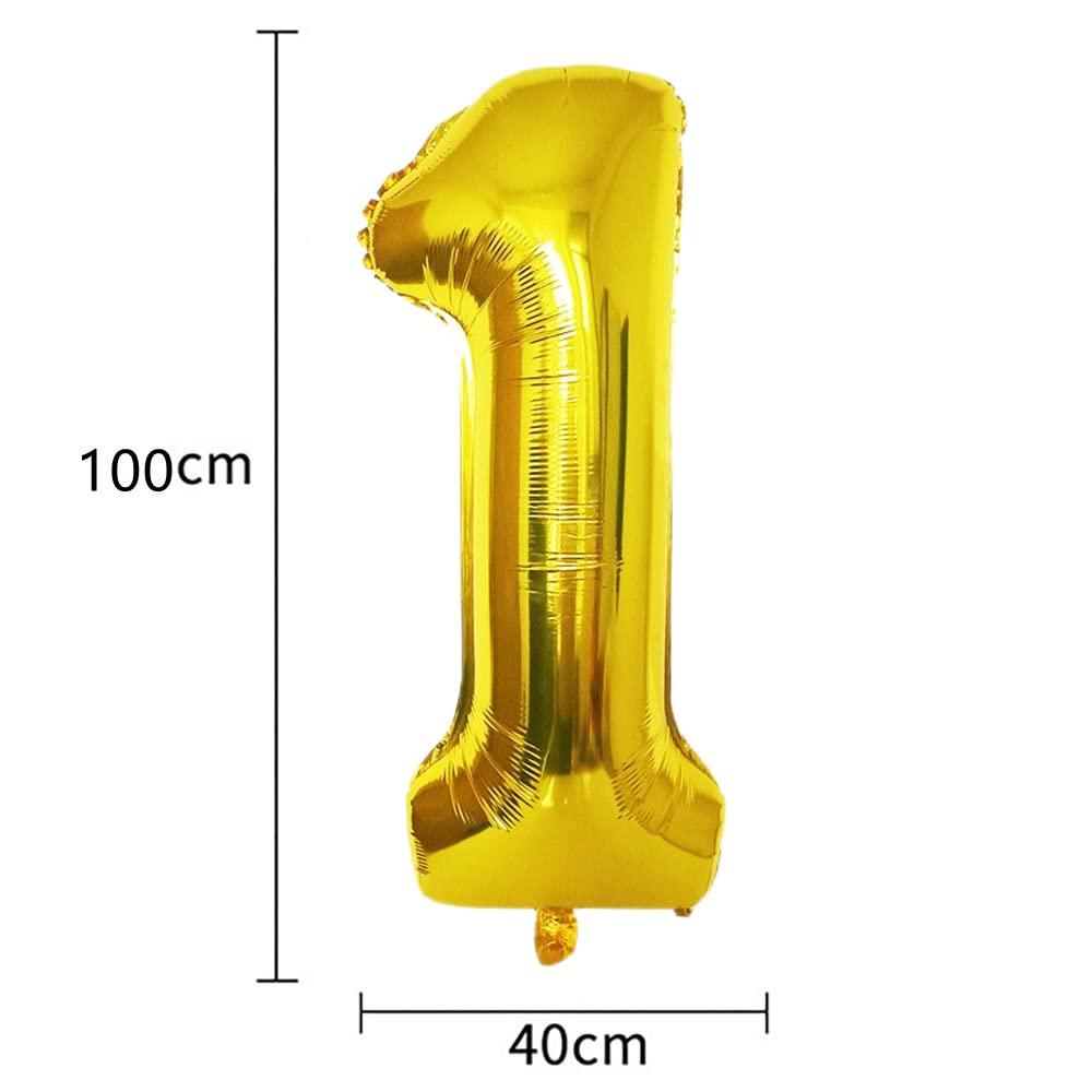 Chaungfu 40 inch 41 Number Balloon 41 Birthday Balloons Digit 41 Helium Balloons Giant Balloon Alphabet Foil Balloon for Birthday Party Supplies Wedding Bachelorette Bridal Shower, Gold Mylar 41 Balloon