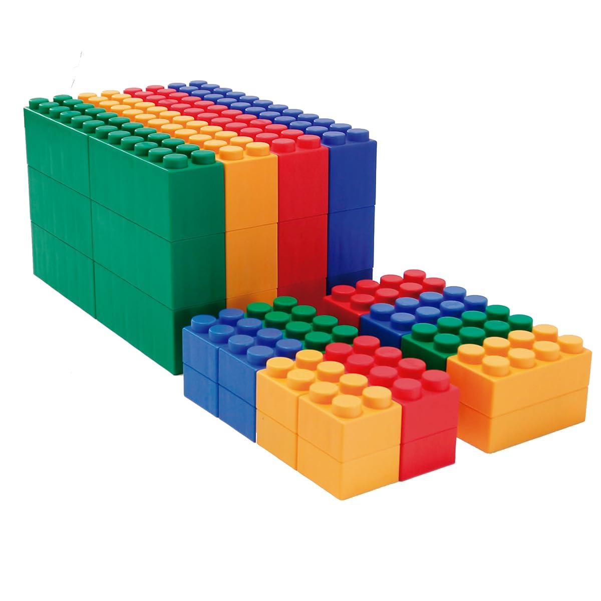 UNiPLAY UNiPLAY Giant Plump Toddler Soft Building Blocks - 48-Piece Stacking Set for Early Cognitive Development and Creative Play - Ages 3 Months+