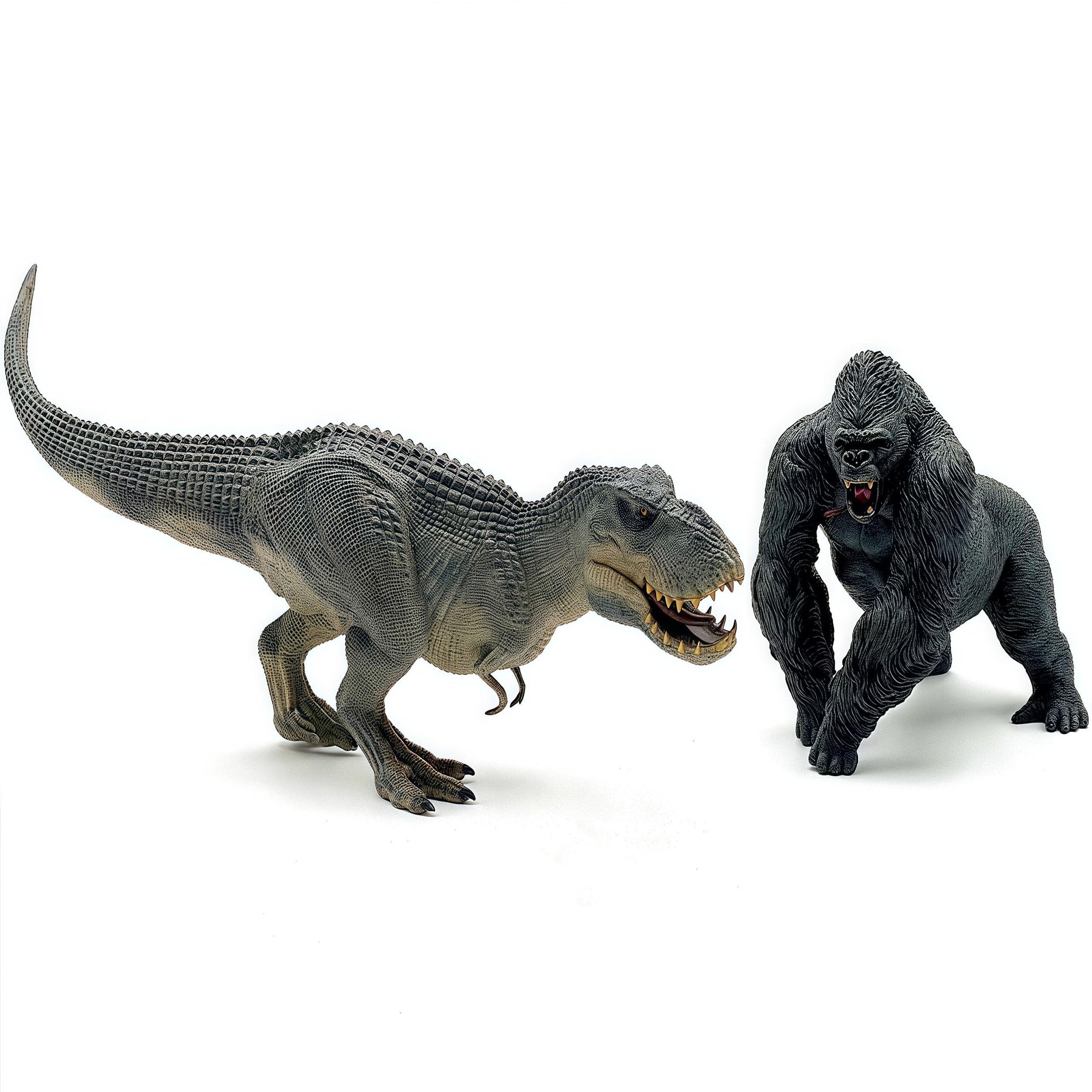 gemini&genius Gemini & Genius King Kong Toys Vastatosaurus Rex Dinosaur World Toys Stand Up with Movable Jaw Gorilla Action Figurine Gift for Kids