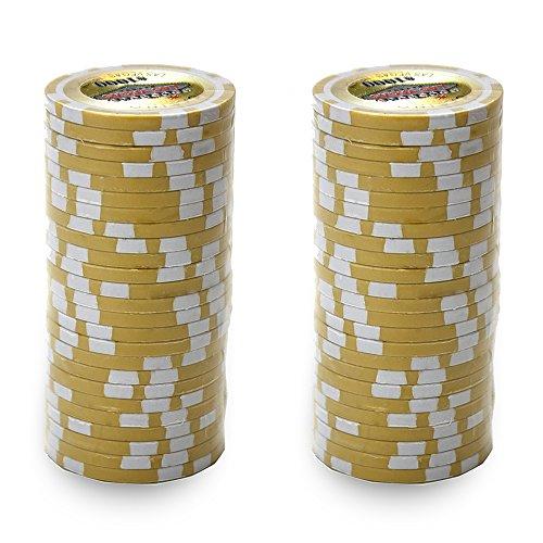 Brybelly Brybelly Las Vegas Casino Poker Chip Heavyweight 14-Gram Clay Composite – Pack of 50 ($1000 Yellow)