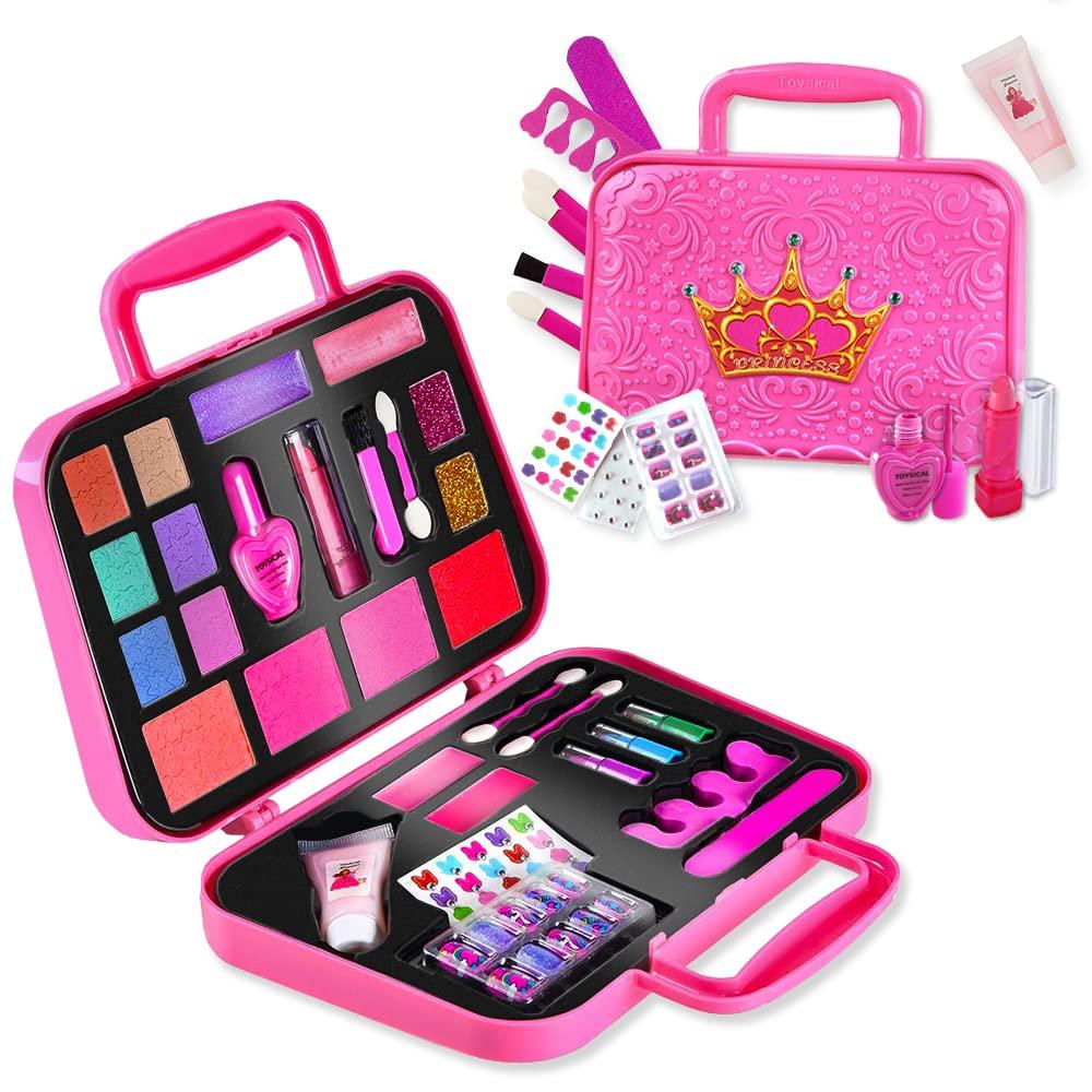 Toysical Toysical Kids Makeup Kit for Girl - Real, Non Toxic Makeup for Kids kit with Remover, Washable Toddler Makeup Kit - Princess Birthday Gift Pretend Play Makeup for Ages 3 4 5 6 7 8 9 10 Years Old