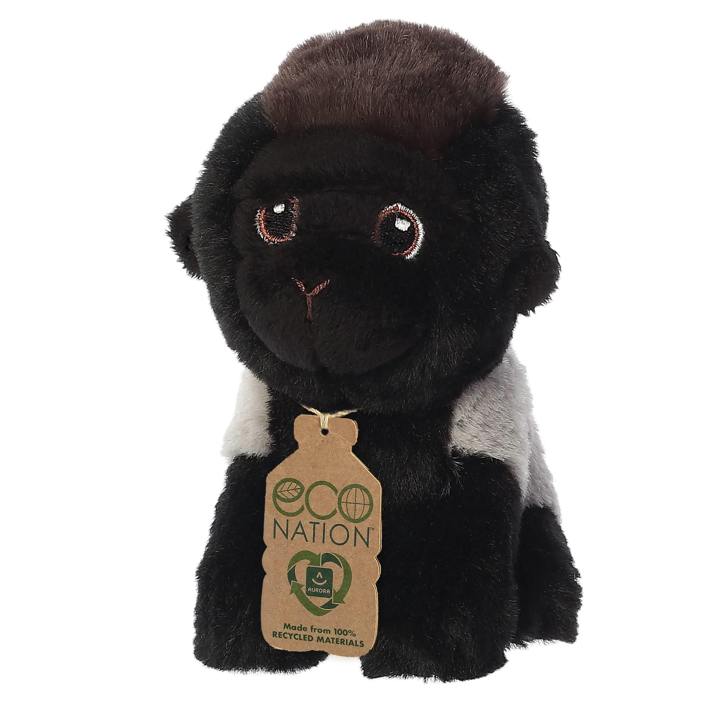 Aurora Aurora Eco-Friendly Eco Nation Gorilla Stuffed Animal - Environmental Consciousness - Recycled Materials - Black 5 Inches