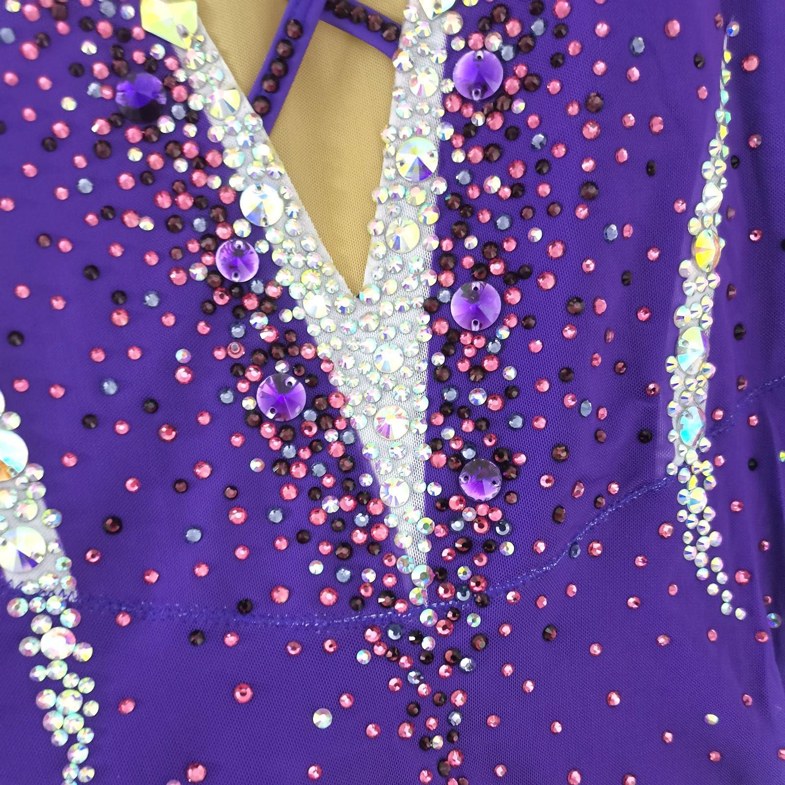 JoyCan JoyCan Girl\'s Purple Artistic Gymnastics Costume for Performance and Competition