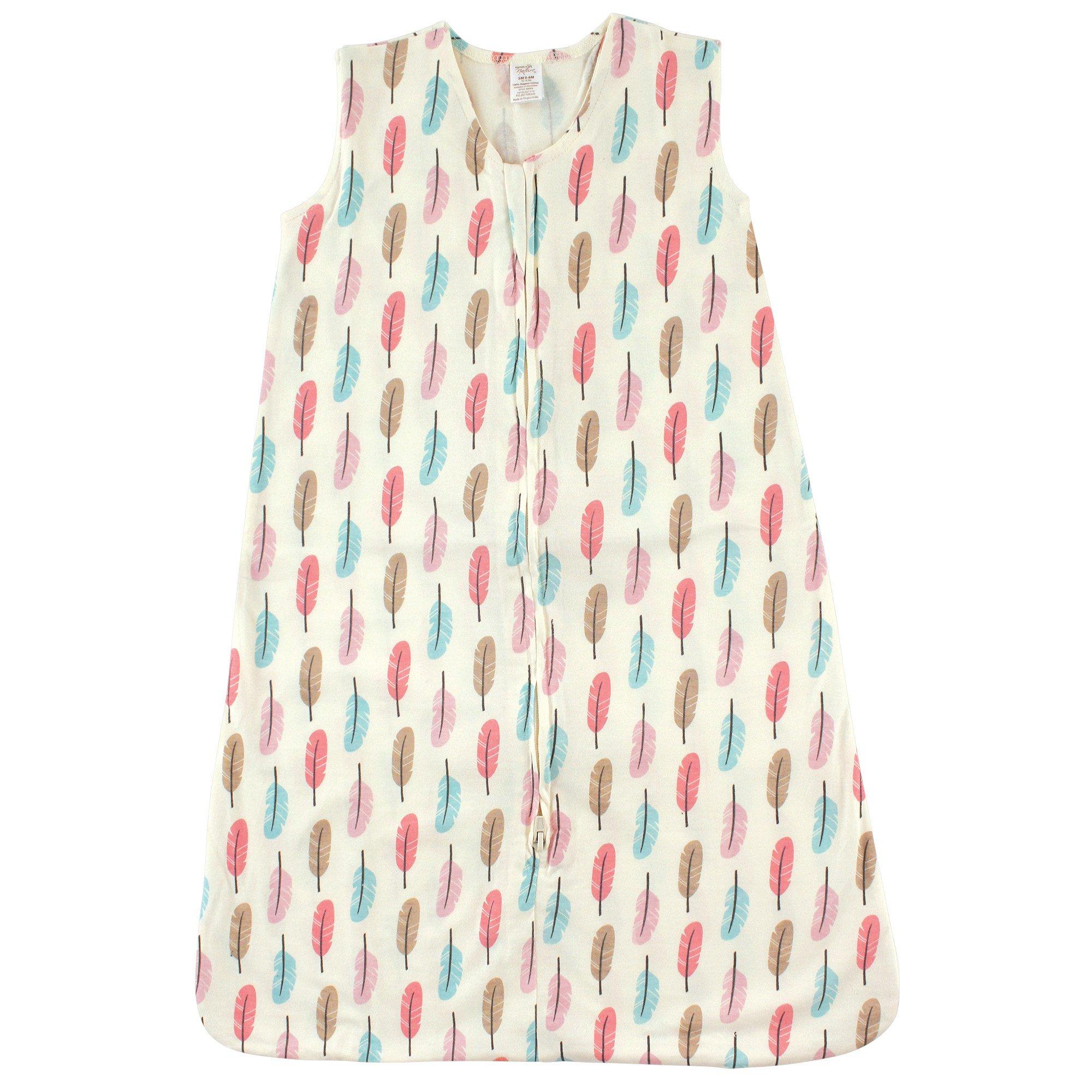 Touched by Nature Touched by Nature Unisex Baby Organic Cotton Sleeveless Wearable Sleeping Bag, Sack, Blanket, Feathers, 0-6 Months