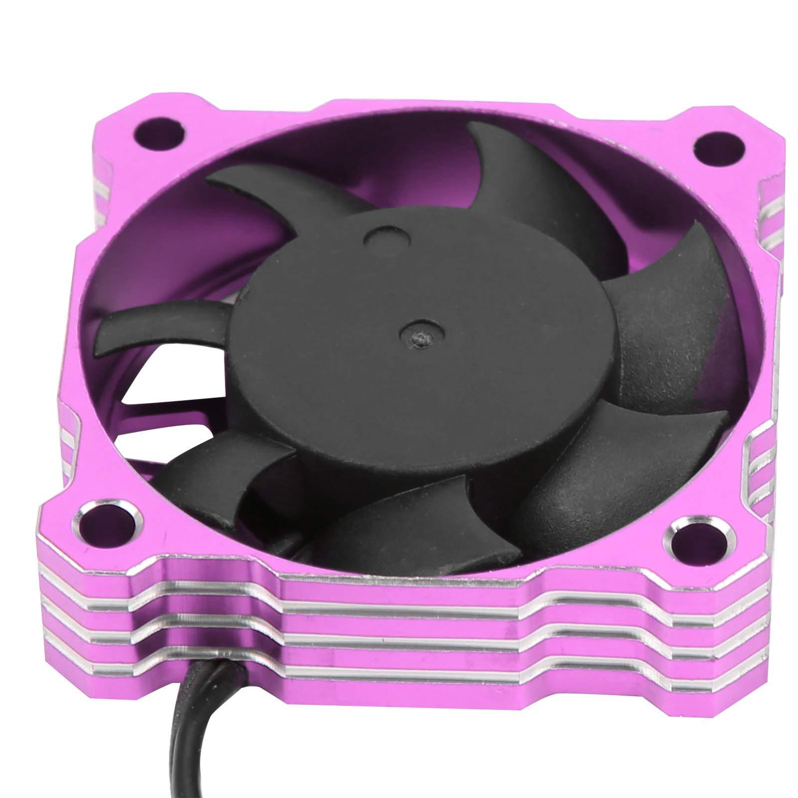 Gavigain Gavigain RC Cooling Fan, 40mm Motor Cooling Fan for RC Cars 16000RPM Brushless ESC Alluminum Motor Cooling Fan High Speed RC Cooling Fan for RC Vehicles (Purple)
