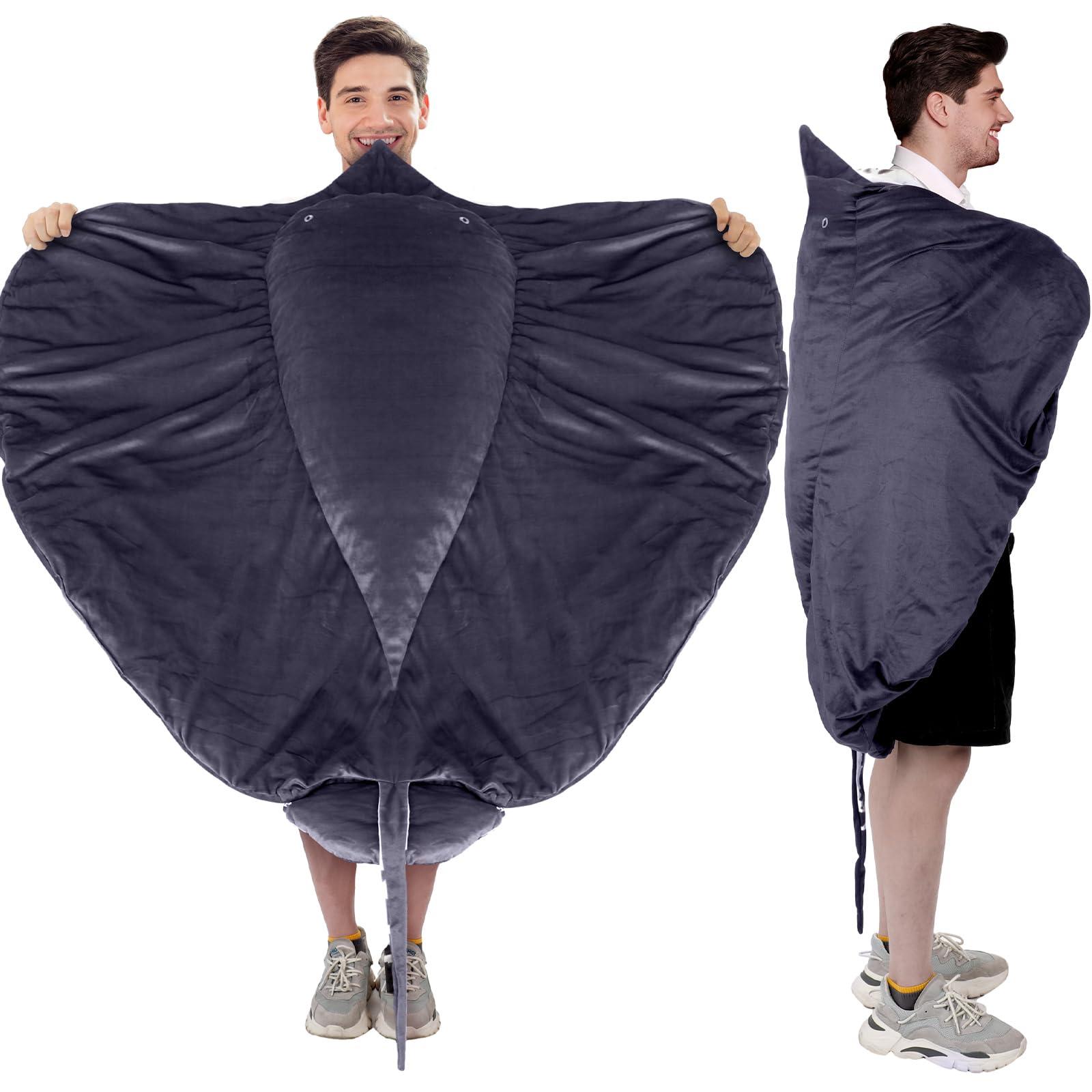 Ganeen Ganeen Devil Fish Blanket Manta Ray Animals Blanket Soft Plush Stuffed Toy 50 x 50\'\' Kawaii Office Blanket Mat Carpet Cute Hugging Pillow Airplane Men Woman Home Decor Blanket for Pets