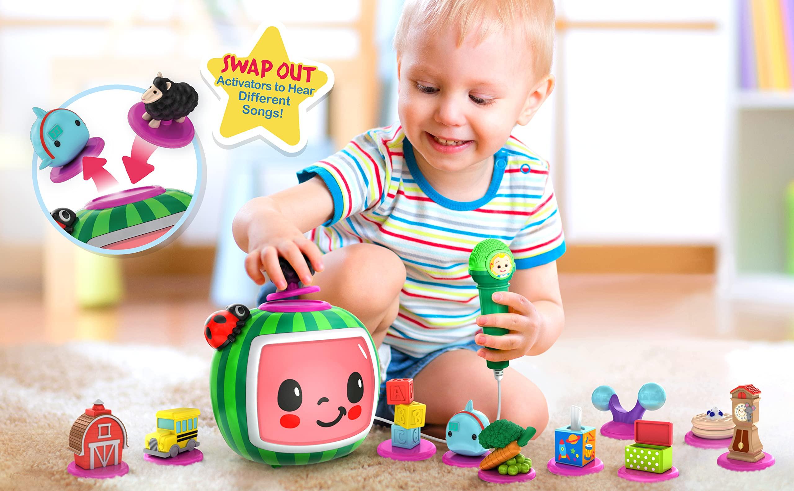 eKids eKids Cocomelon Toy Karaoke Machine for Kids with Microphone and Musical Activators, Includes Night Light with Sleep Sounds and Lullabies for Toddlers