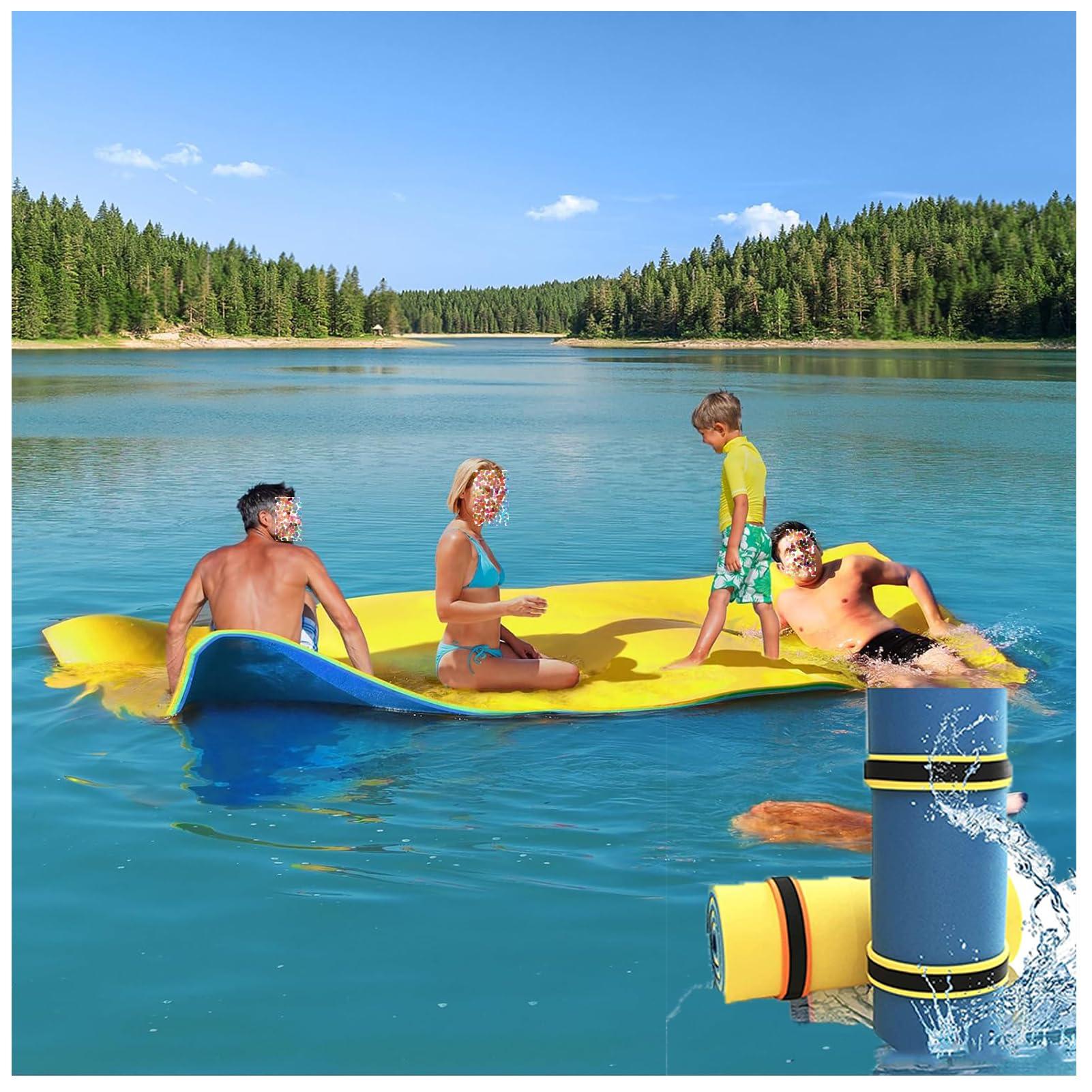 WKXTECZT WKXTECZT Floating Water Pad Mat,Lake Floats Floating Mat for Lake Water Mat Inflatable Rafts Lily Pad Pools Boating Beach, XPE Floating Island for Adults,3mx1.3mx3.3cm
