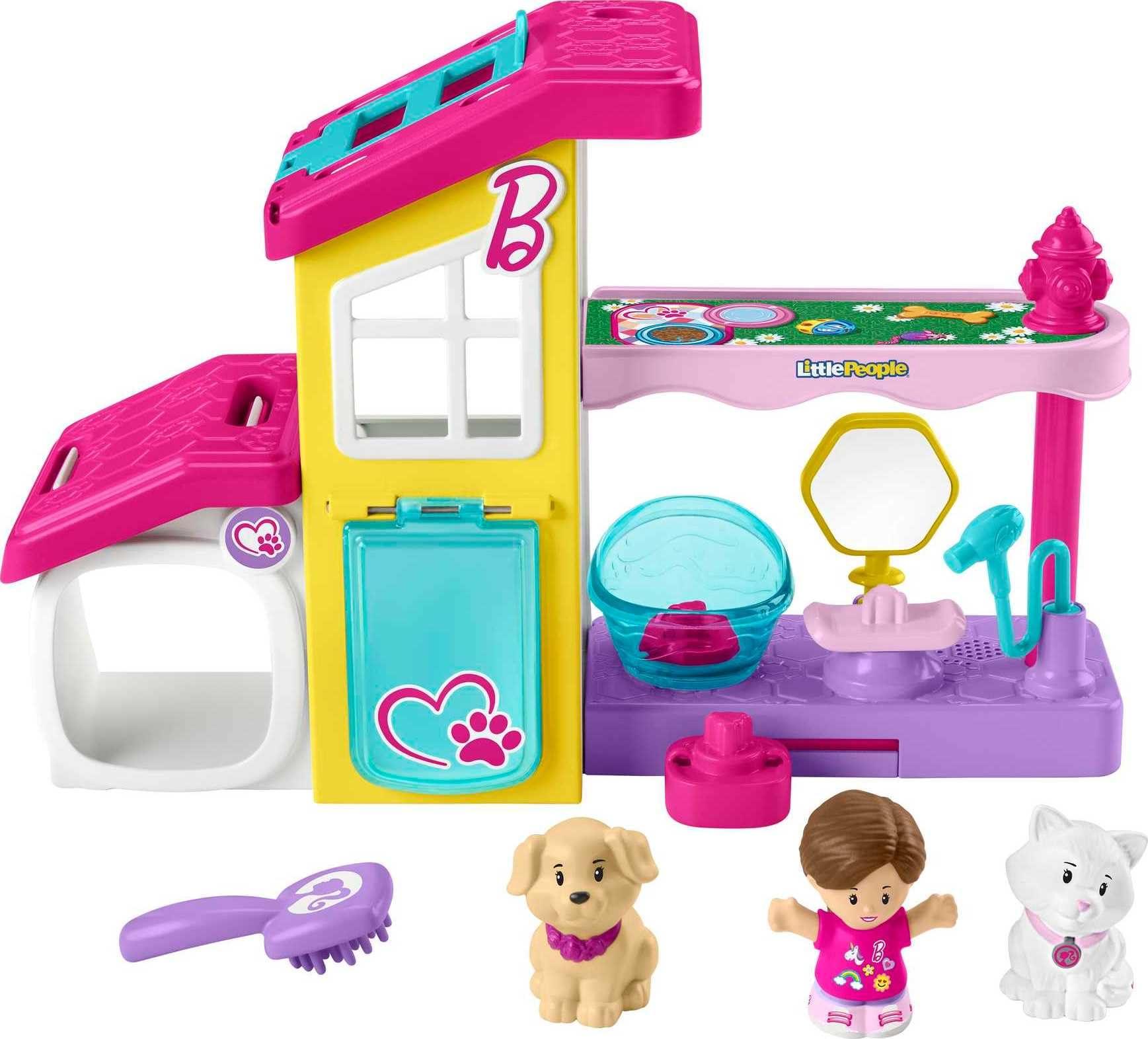 Fisher-Price Fisher-Price Little People Barbie Toddler Toy Play and Care Pet Spa Playset with Music & Sounds for Pretend Play Kids Ages 18+ Months