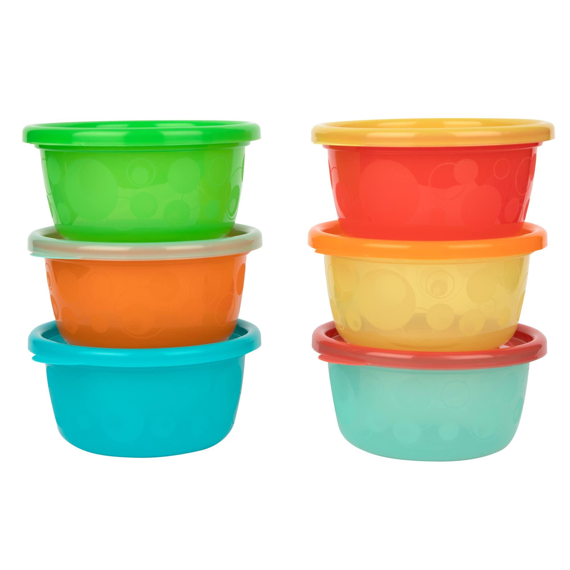 The First Years The First Years Take & Toss Toddler Bowls Set - Reusable Toddler Snack Cups - Toddler and Baby Snack Containers with Snap On Lids - Ages 9 Months and Up - 8 Oz - 6 Count