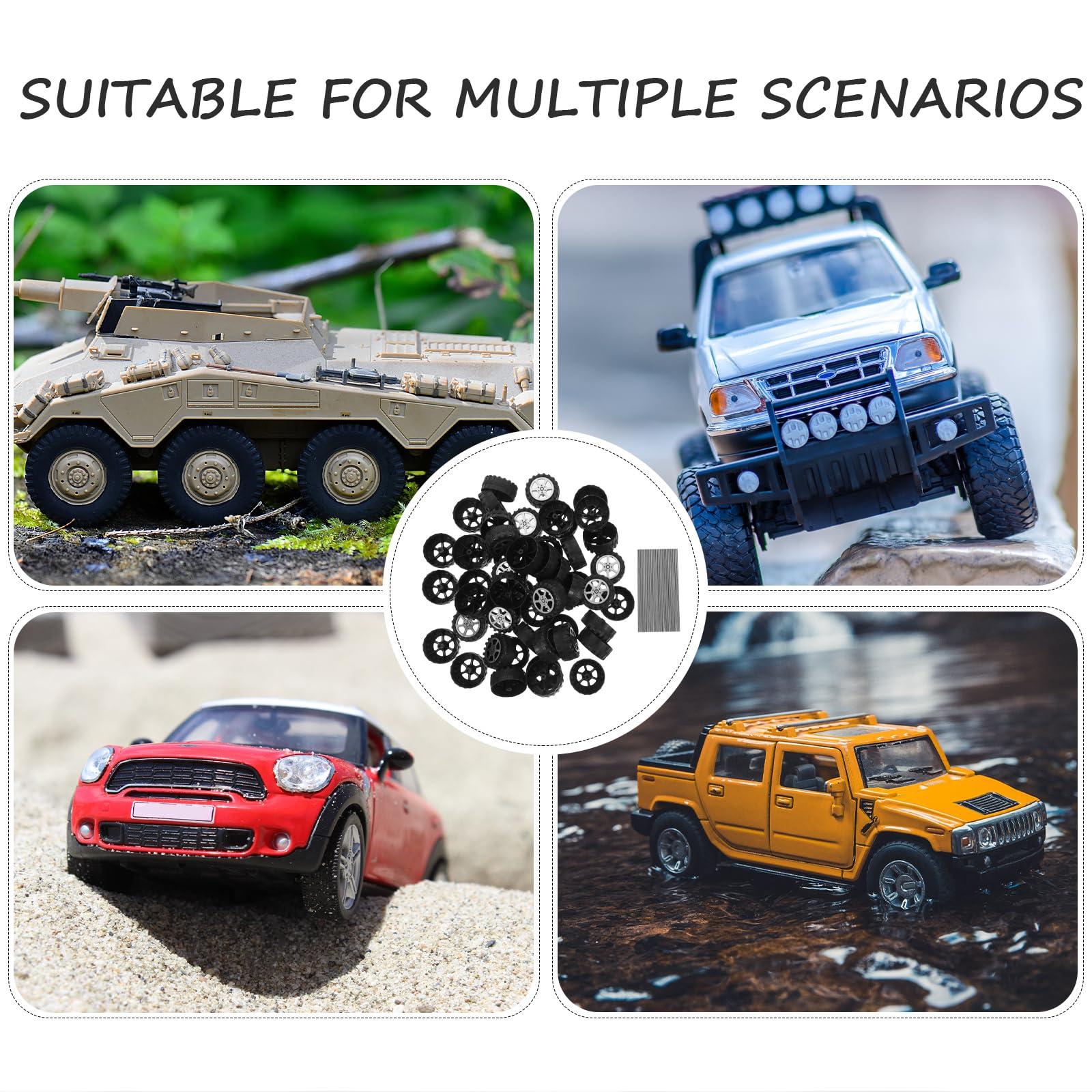 EXCEART EXCEART Car Models Toy Car Wheels Rc Toy 1 Set Toy Wheels Axle Kit Replacement Plastic Wheels for Toys Trucks Wheel Roll DIY Car Accessories Car Toy Accessories Car Crafts Supplies 100mm