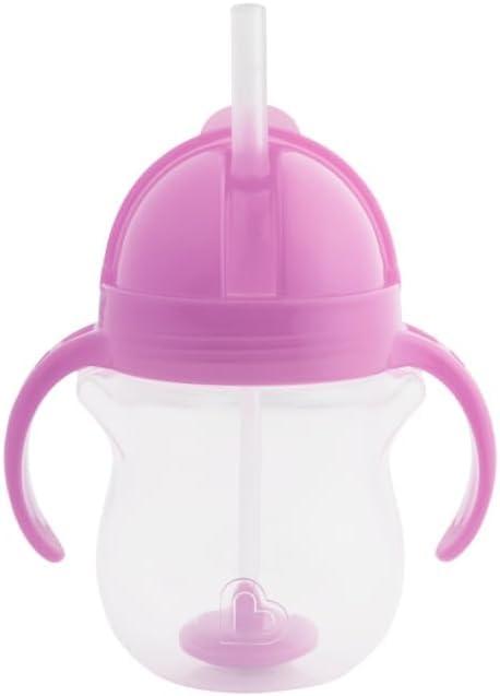 Munchkin Munchkin Weighted Straw Sippy Cups for Toddlers 7oz, Leak Proof, Easy to Hold-Great toddler cups with straws, Supports Straw-use Education, Straw Cups (Purple/Blue)