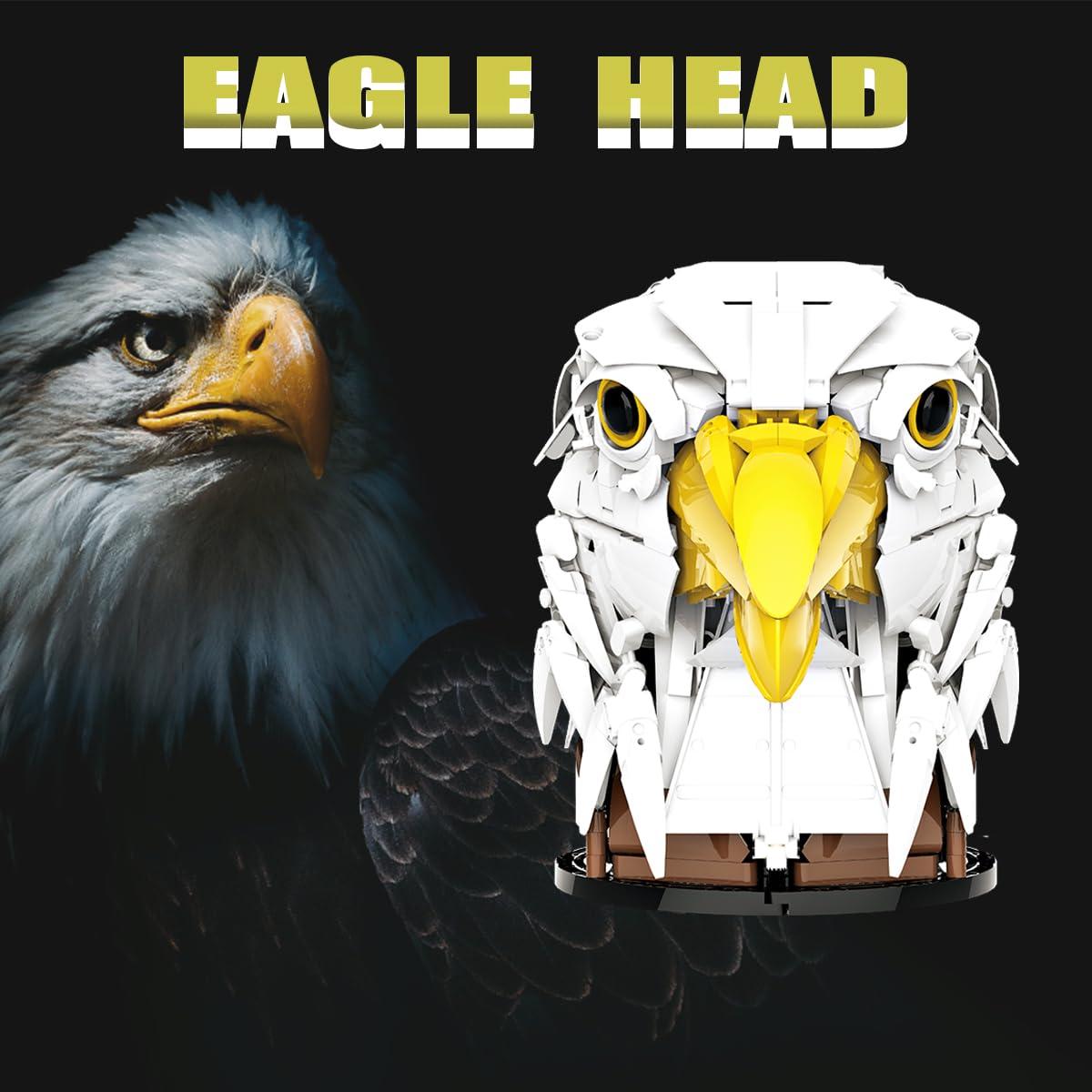 HONLANCH HONLANCH Animal Eagle Head Building Blocks Set1082 PCS Gift for Adults and Kids,Room Decor or Wall displays