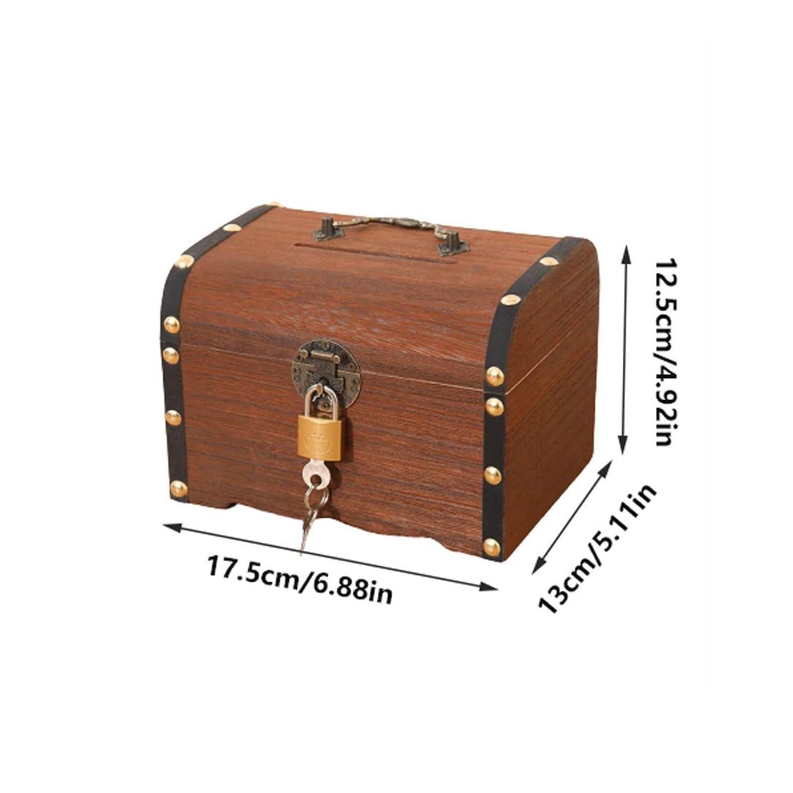 SEDFDD Deposit Money Bank Coin Bank Hand Wooden Coin Jars Adult Piggy Bank Unique Gift Room Decor Kids\' Money Banks Piggy Bank(Large)