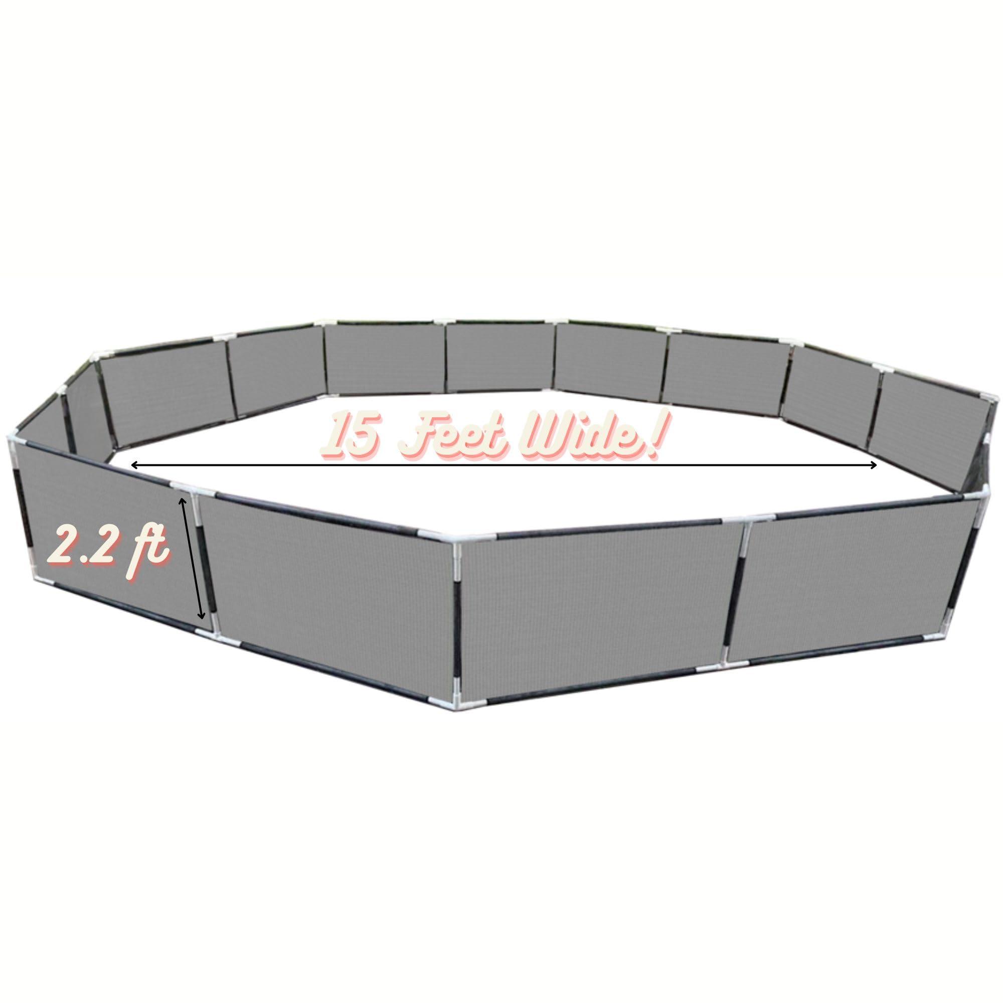 Modern Household Innovations Portable Gaga Ball Pit Kit 15 FT Gaga Pit - Strong Nylon Mesh, Inflatable Gaga Ball, Pump & Carry Bag, Adult Ball Pit for Field Day Games & Physical Education Equipment