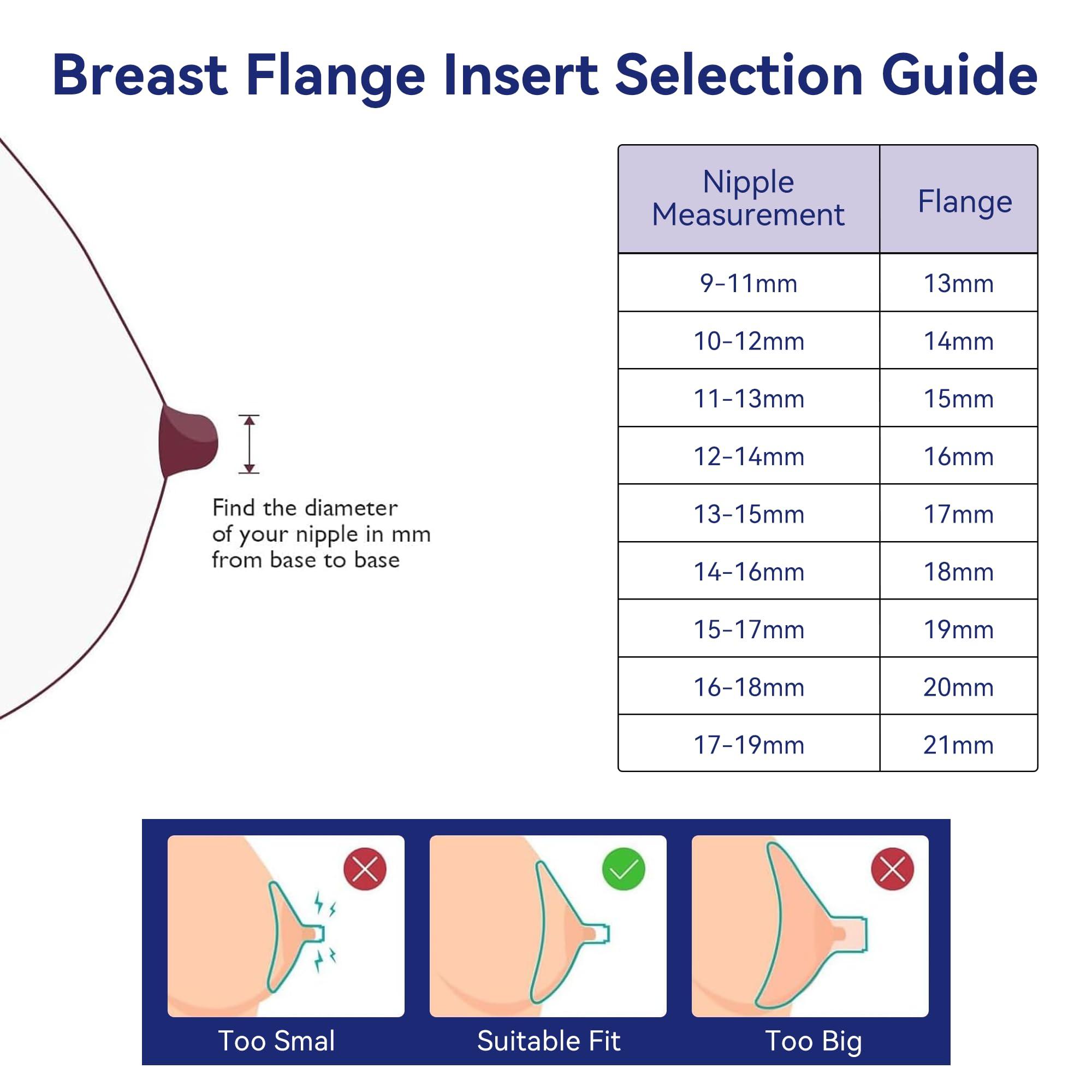 Gotocut Flange Inserts 16mm 18mm 4PCS Compatible with Spectra Elvie Medela Willow go Bellababy 24mm Flange/Shields Wearable Breast Pump, Reduce Nipple Tunnel Size, Pump Parts Replace
