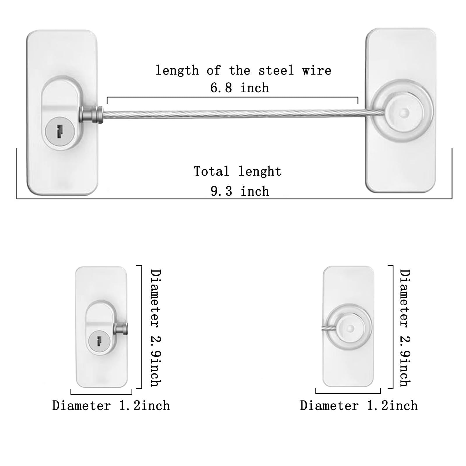KIZZHISI KIZZHISI Fridge Lock (2 Pack),Refrigerator Lock with Keys,for Fridge, Cabinet Locks, Drawers, Dishwasher, Toilet and Child Safety Cabinet Locks, Traceless Adhesive No Drilling (White)